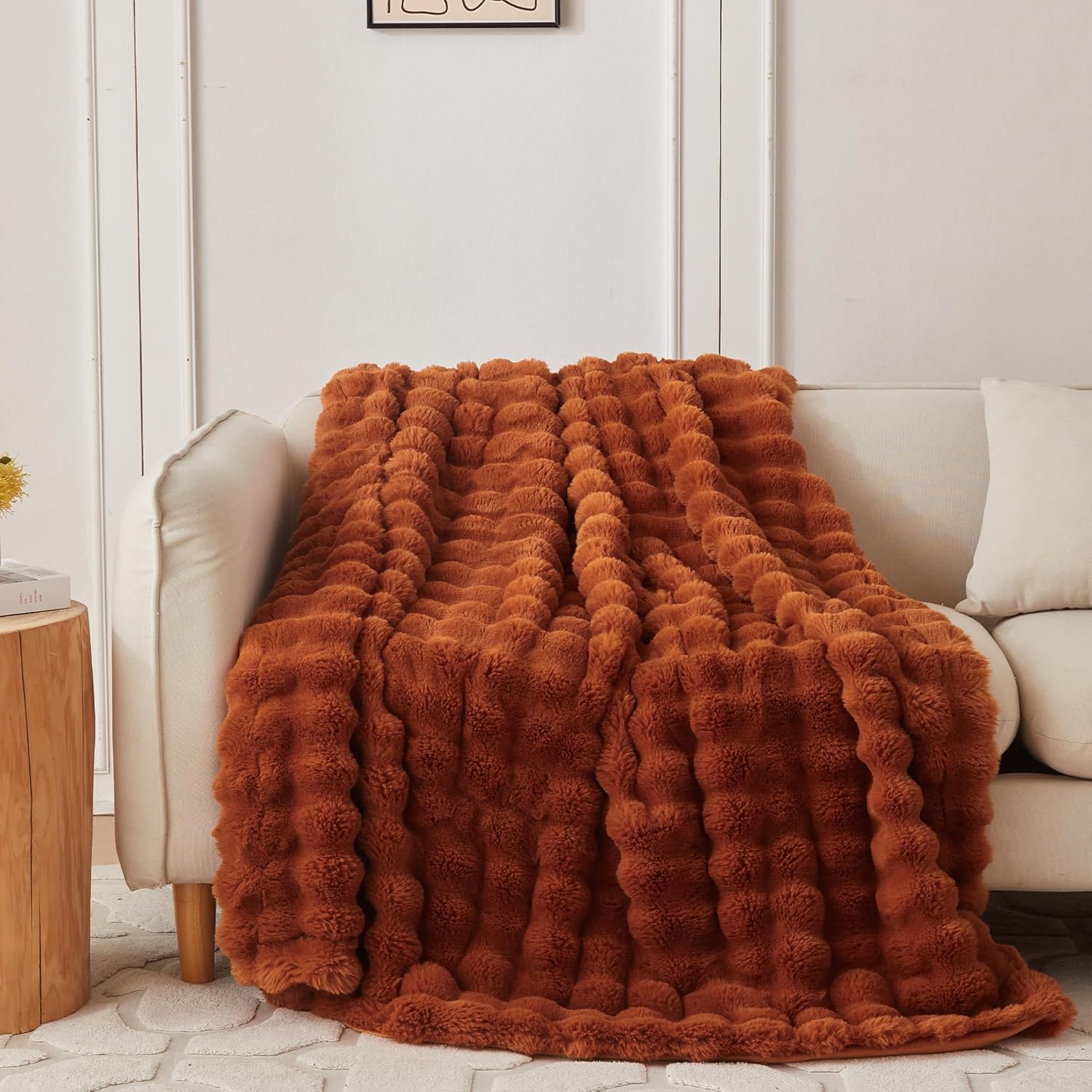 Fur Throw Blanket for Couch
