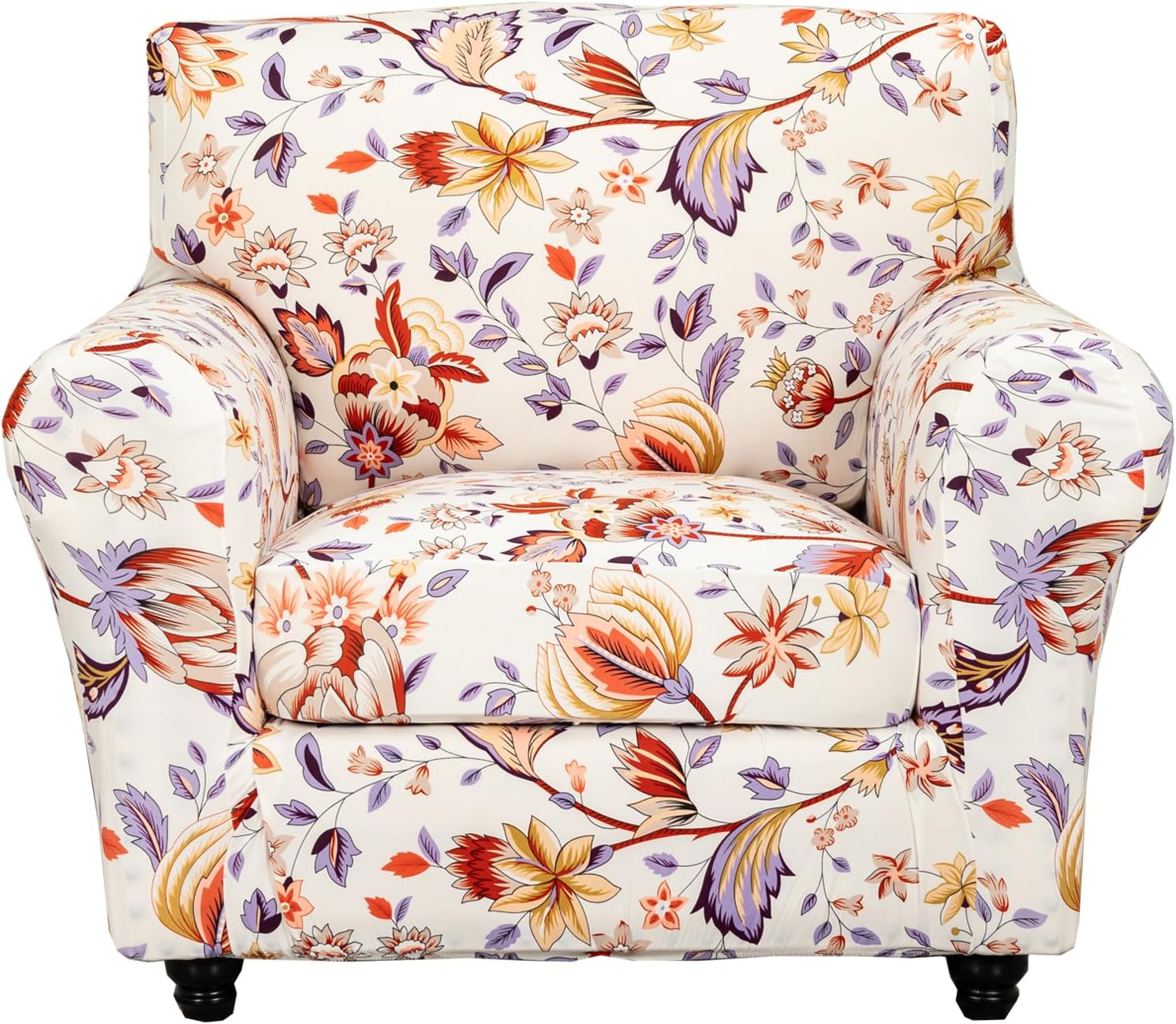 KRFOONN 2 Piece Chair Covers Printed Sofa Covers Couch Covers Washable Armchair Sofa Couch Slipcover Furniture Protector with Elastic Bottom for Living Room (Armchair, 23), Small