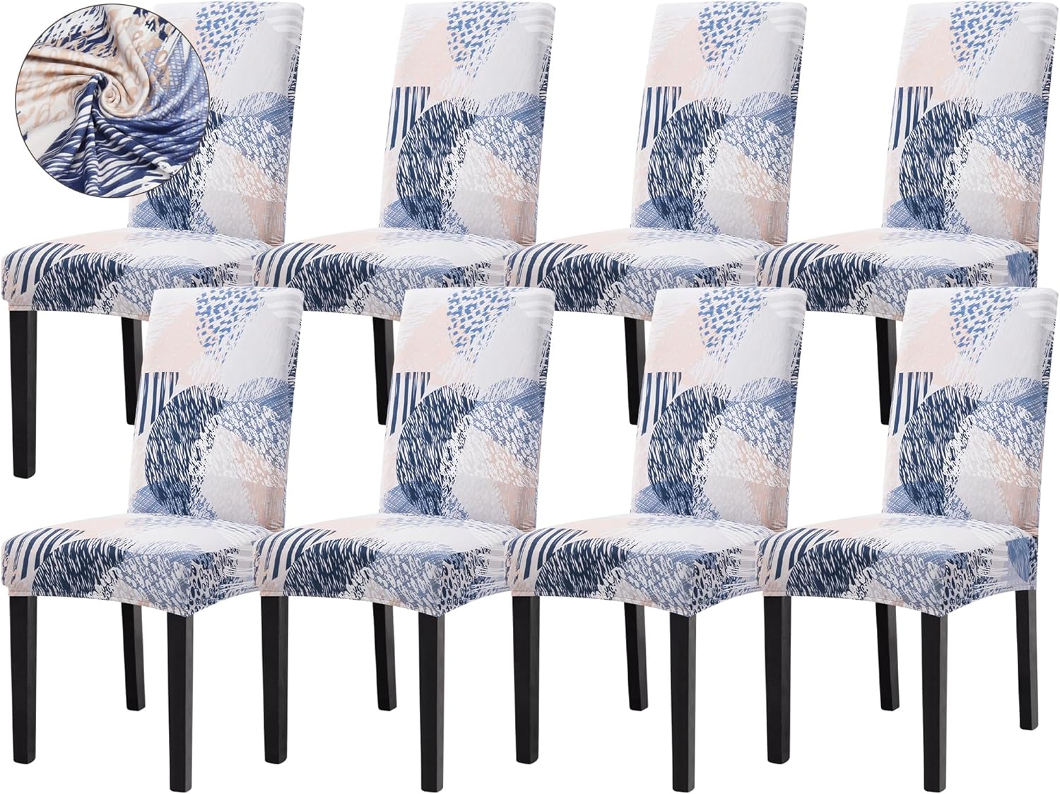 Sufdari Dining Chair Covers,Kitchen Cover,Parsons Slipcover,Spandex Protectors for Room Stretch Chairs Cover Set of 4 -Gray