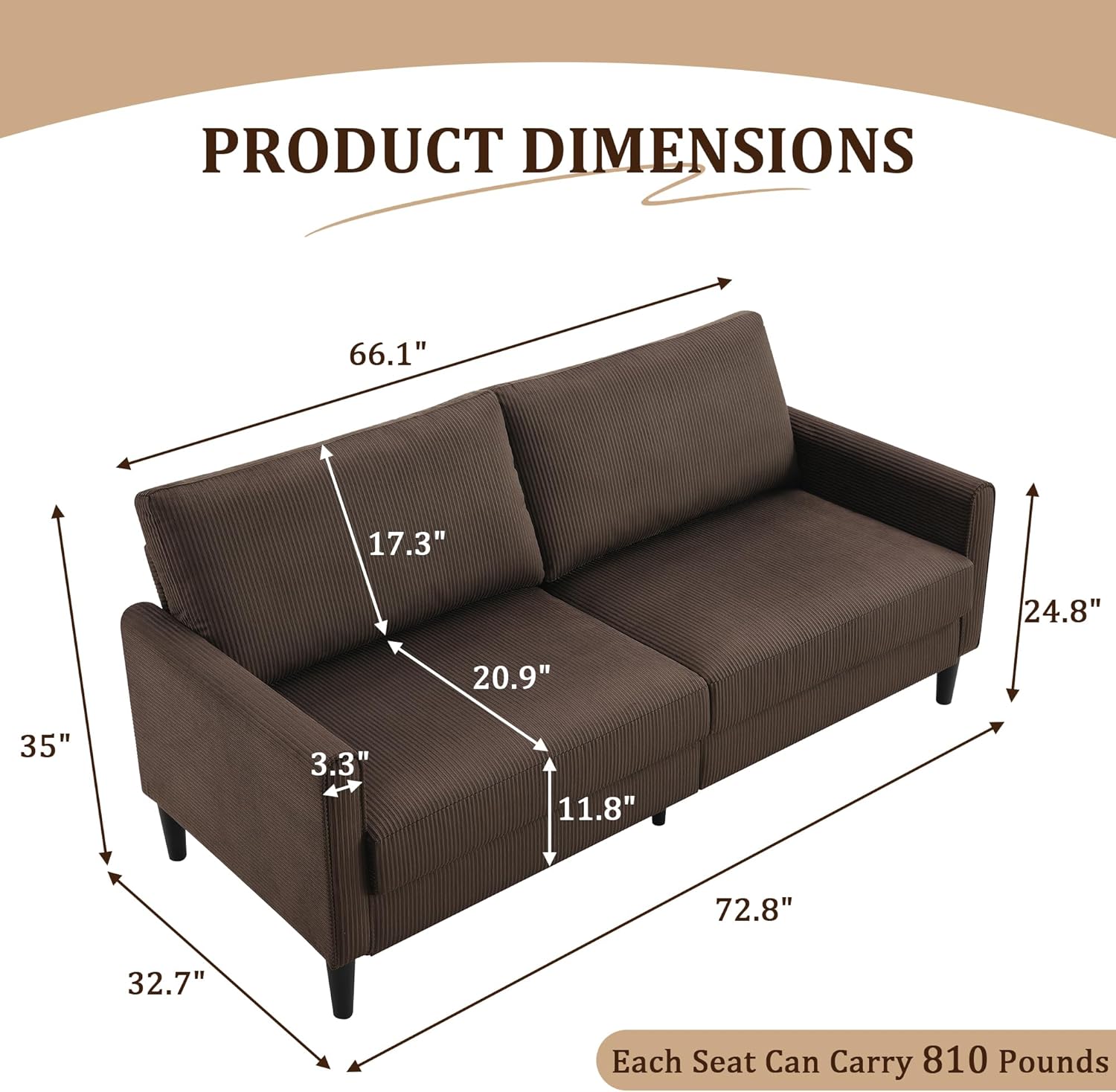 Loveseat Sofa Couch for Living Room