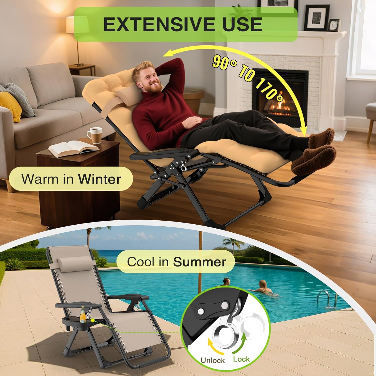 Reclining Camping Lounge Chair