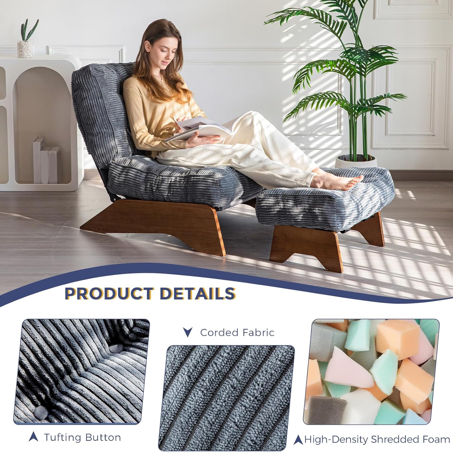 Adjustable Accent Chair with Ottoman