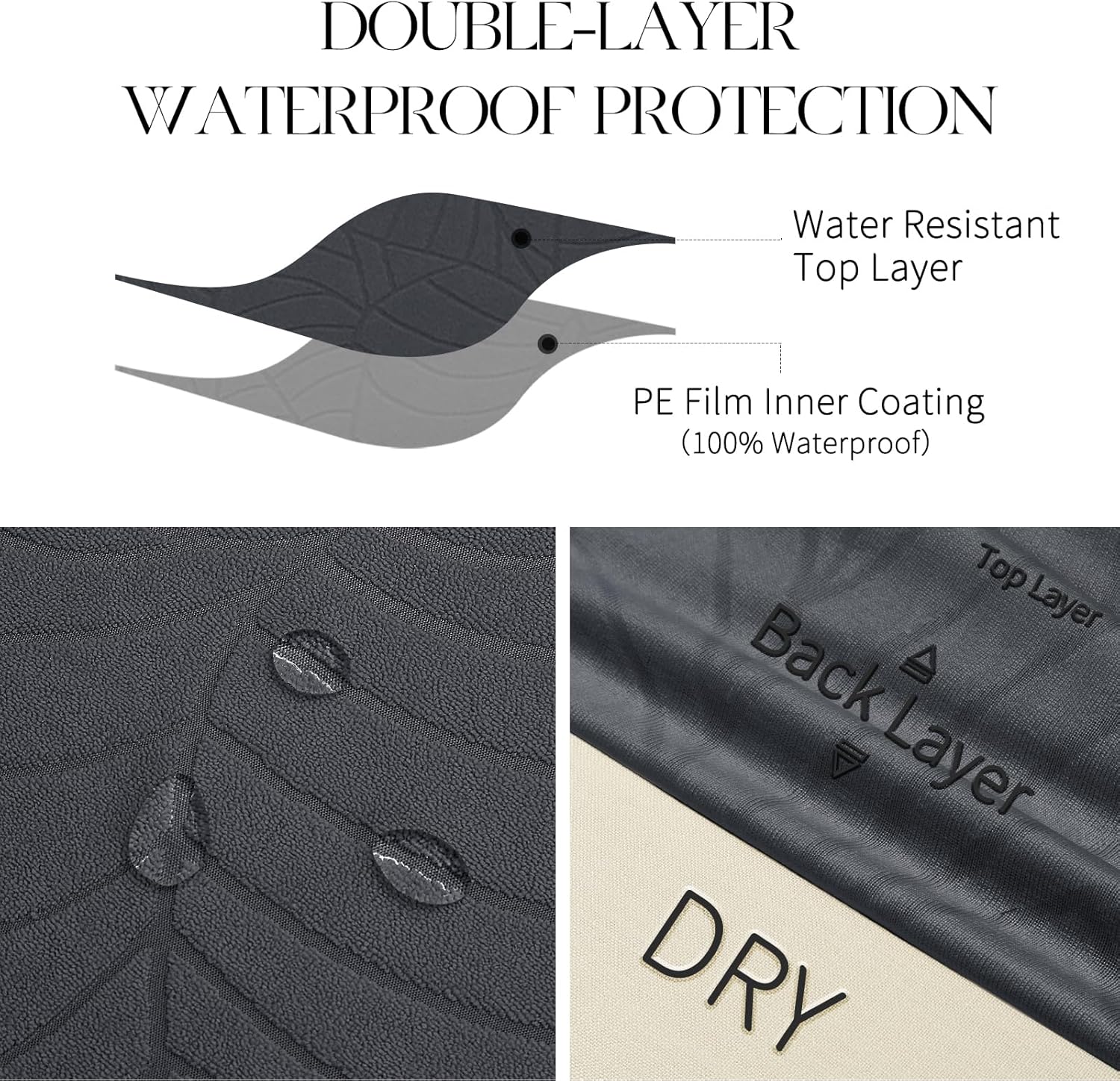 MOSAYT 100% Waterproof Dining Room Chair Covers Set of 4, Super Fit Stretch Jacquard Parson Chairs Slipcovers Removable Washable Chair Seat Protectors for Home, Kitchen, Banquet (Beige)