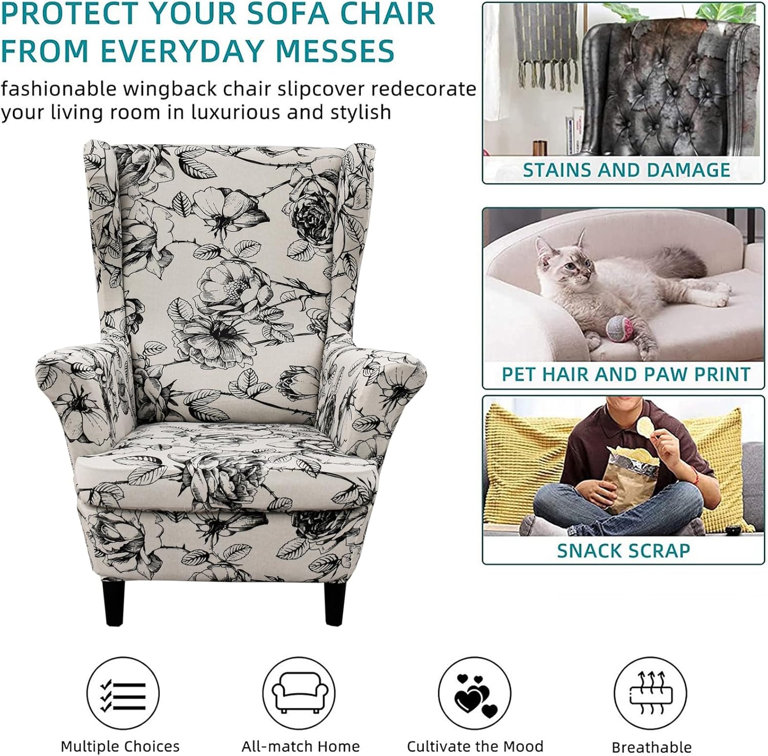 Wingback Chair Cover Slipcovers