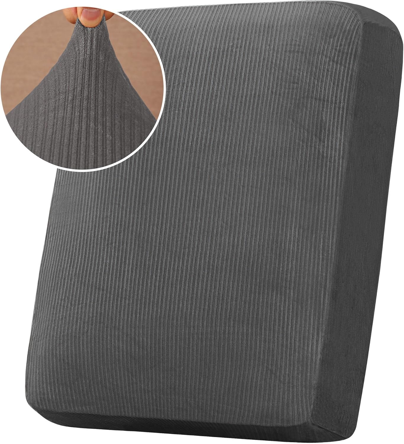 H.VERSAILTEX Velvet Stretch Couch Cushion Cover Plush Cushion Slipcover for Chair Loveseat Sofa Cushion Furniture Protector Seat Cushion Sofa Cover (3 Piece Sofa Cushion Covers, Ivory)