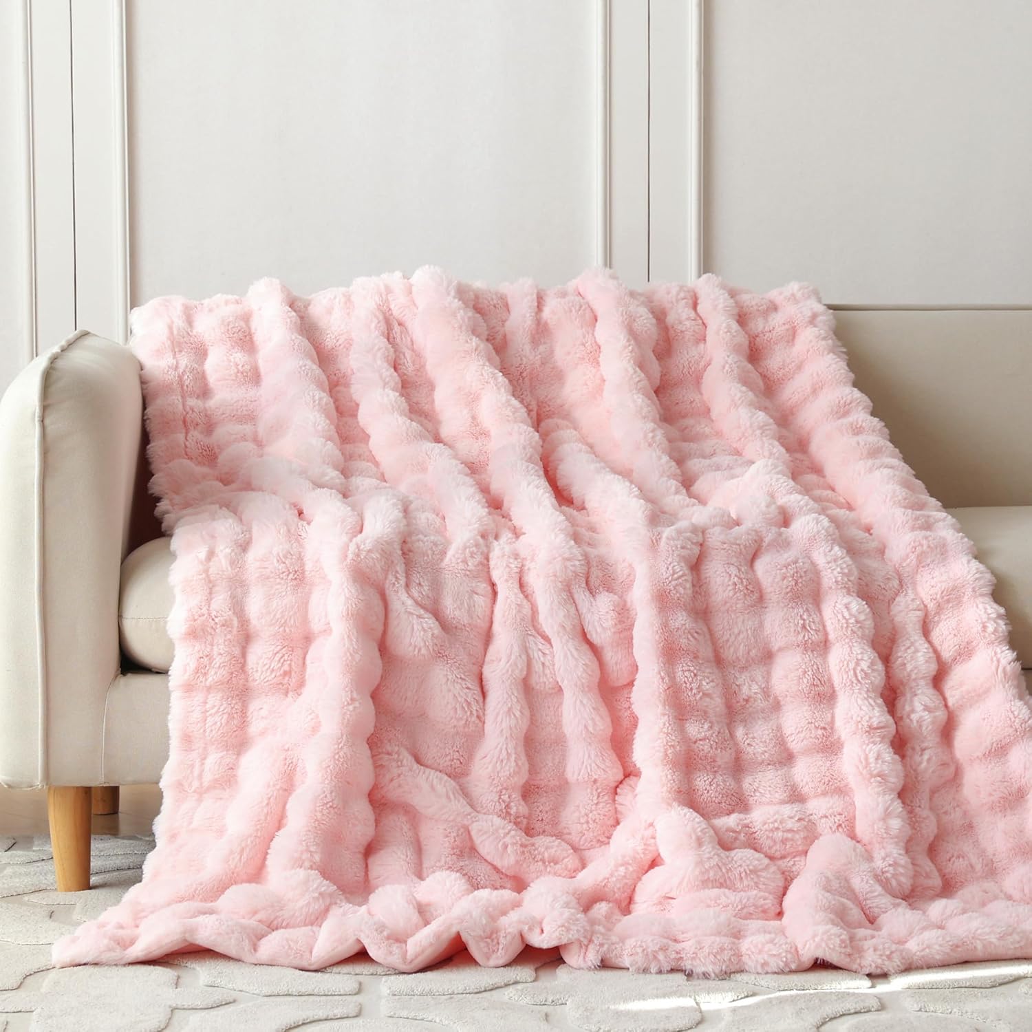 Fur Throw Blanket for Couch