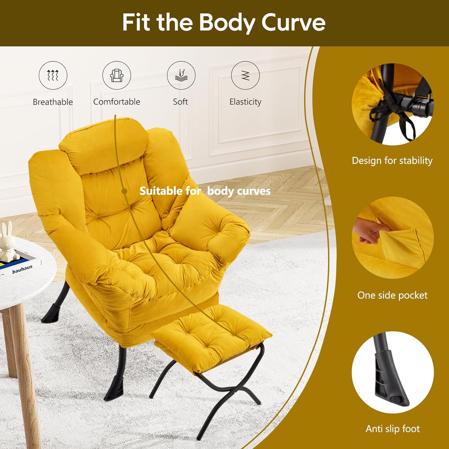 Lazy Chair with Folding Ottoman