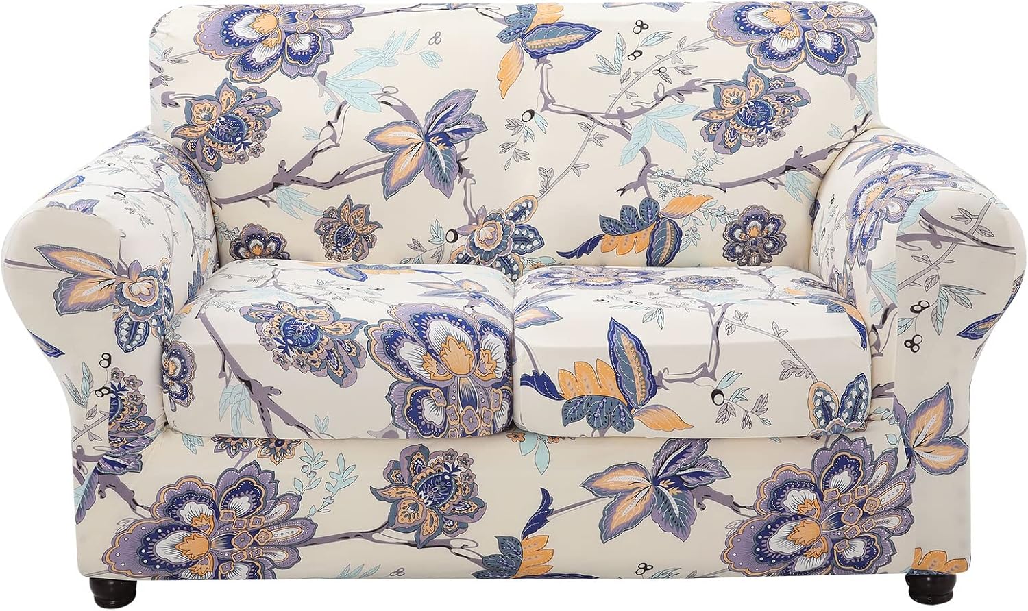 hyha Couch Covers, Chair/Sofa Covers, Floral Pattern, Stretch, Printed, 2 Pieces, Armchair Slipcover, Separate Couch Cushion Slipcover, Furniture Protector for Dogs(Armchair, Paisley Floral)