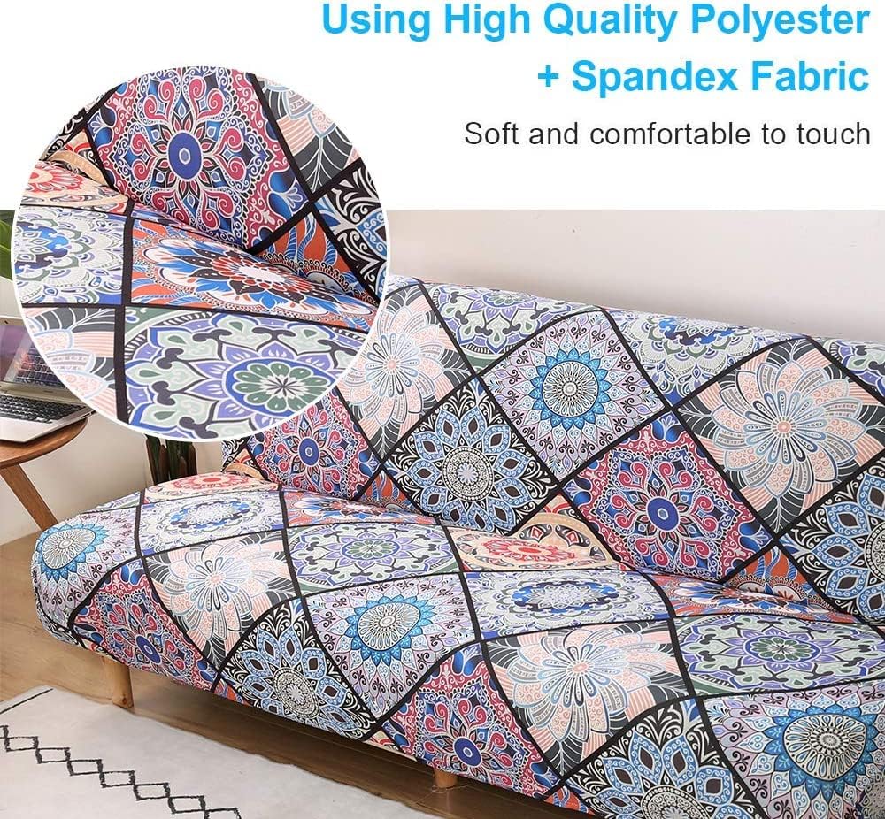 Linen Blue Armless Sofa Bed Cover