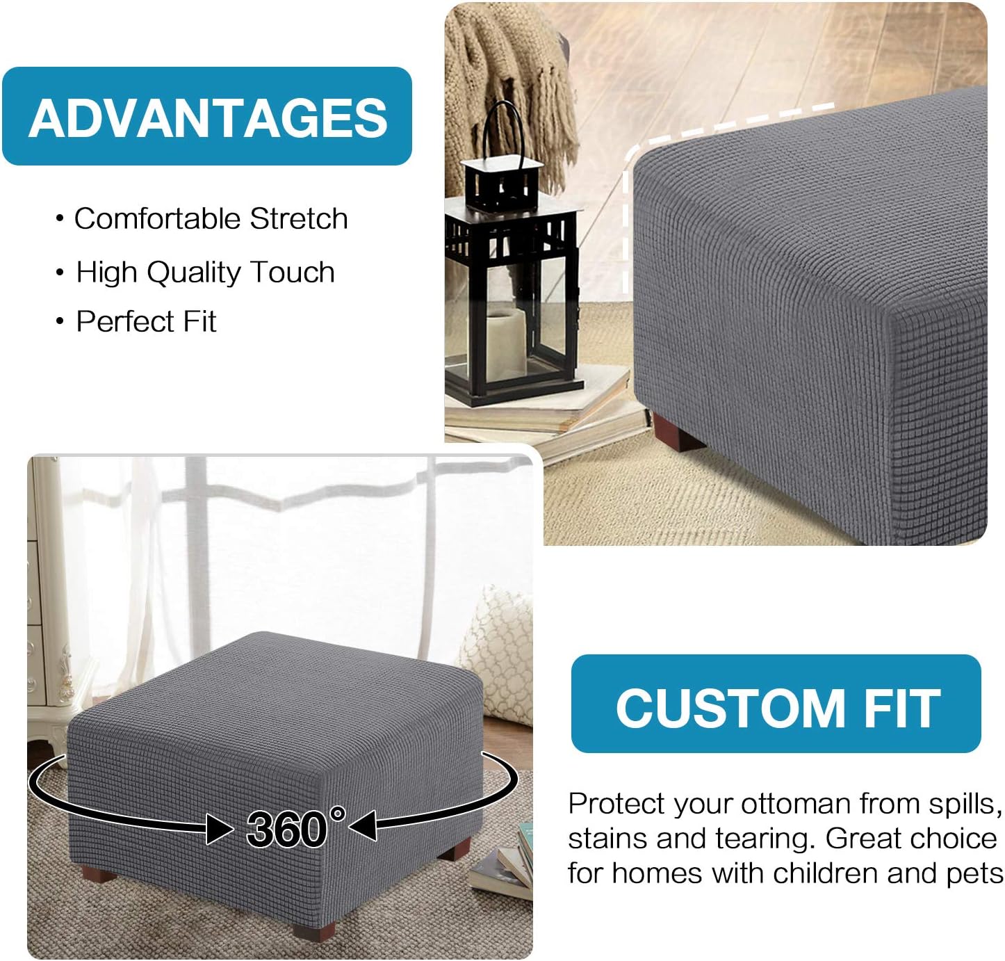 Square Ottoman Slipcovers
