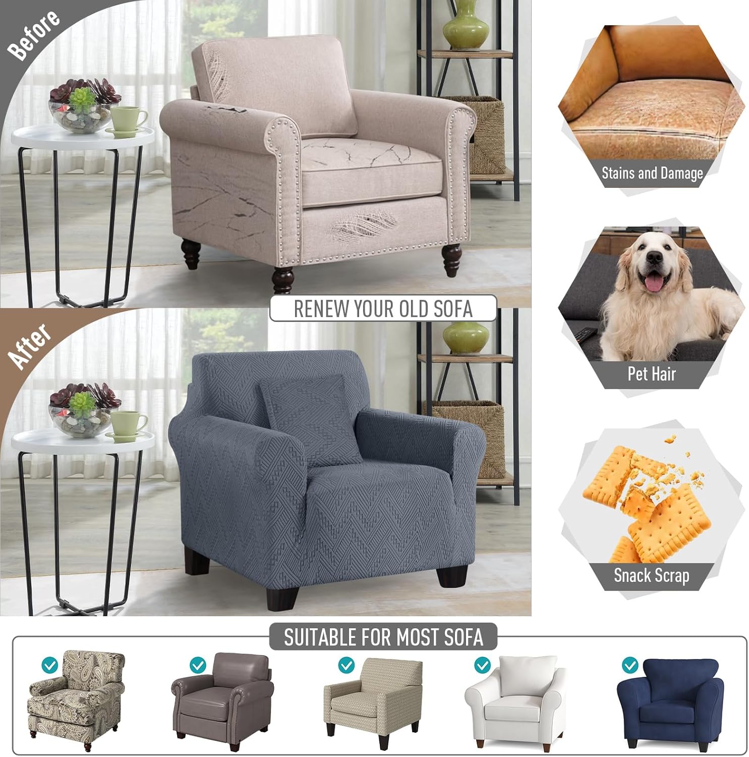 Stretch Sofa Cover 1 Piece Couch Covers