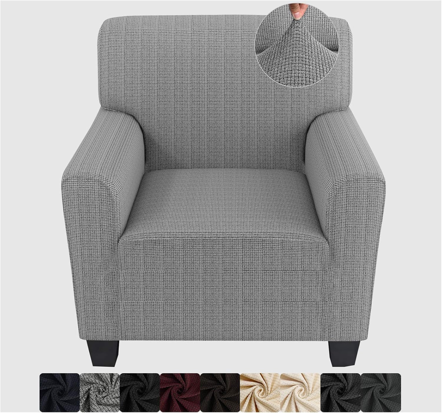 ZNSAYOTX Chair Slipcovers with Arms for Living Room High Stretchy Spandex Pet Friendly Armchair Furniture Protection Covers (Black and White, Chair)