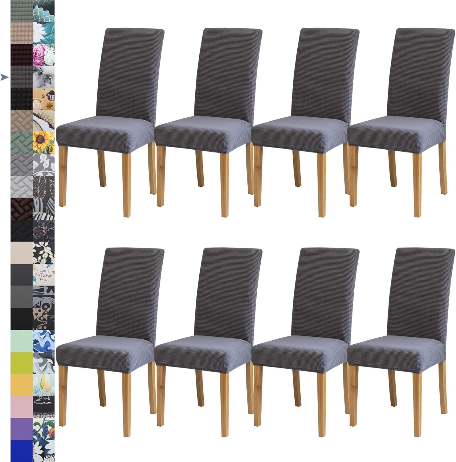 Dining Chair Cover,Dining Room Chair Covers Set of 6,Stretch Kitchen Chair Cover,Washable Dining Chair Cover,Parsons Chair Slipcovers Protective,for Home,Restaurant,Banquet(Gray)