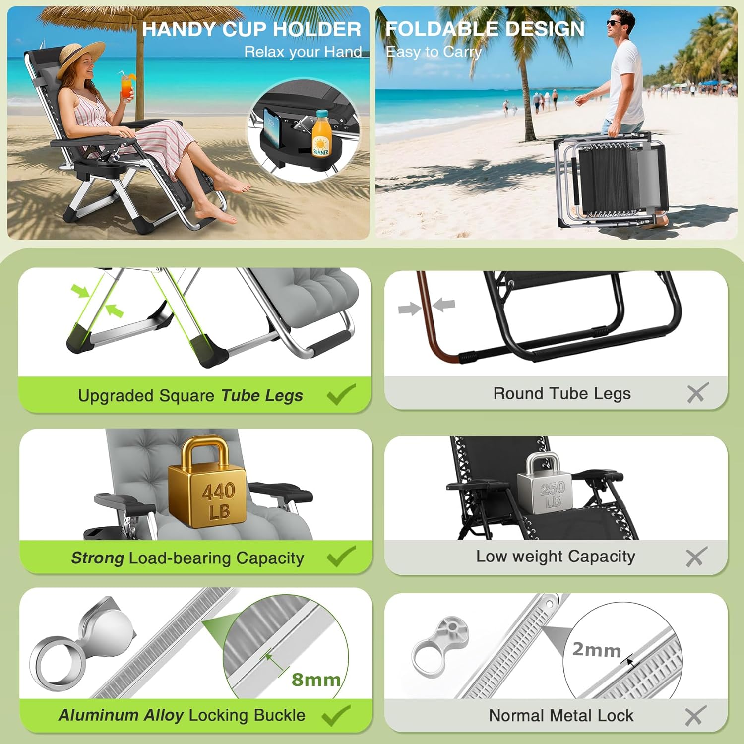 Reclining Camping Lounge Chair