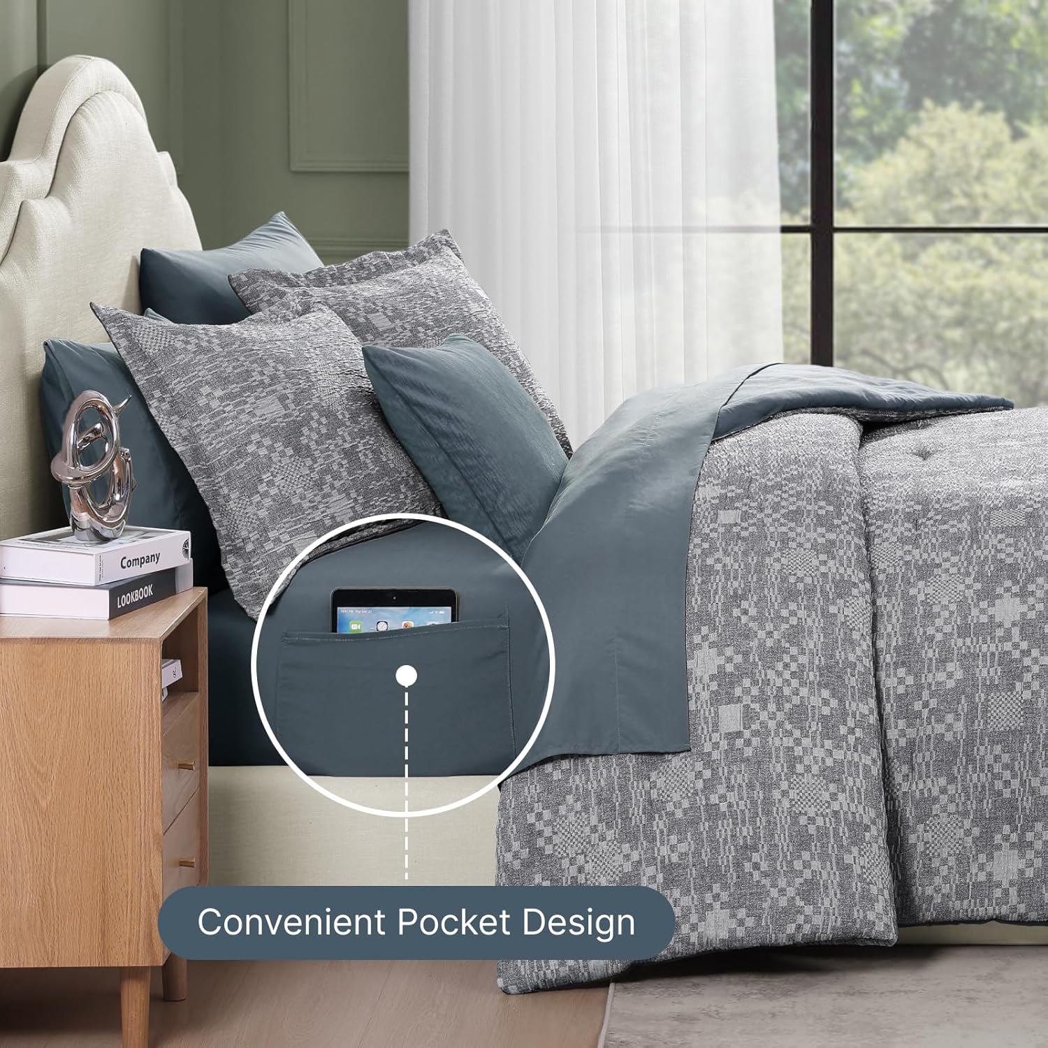 Charcoal Grey Queen Comforter Set