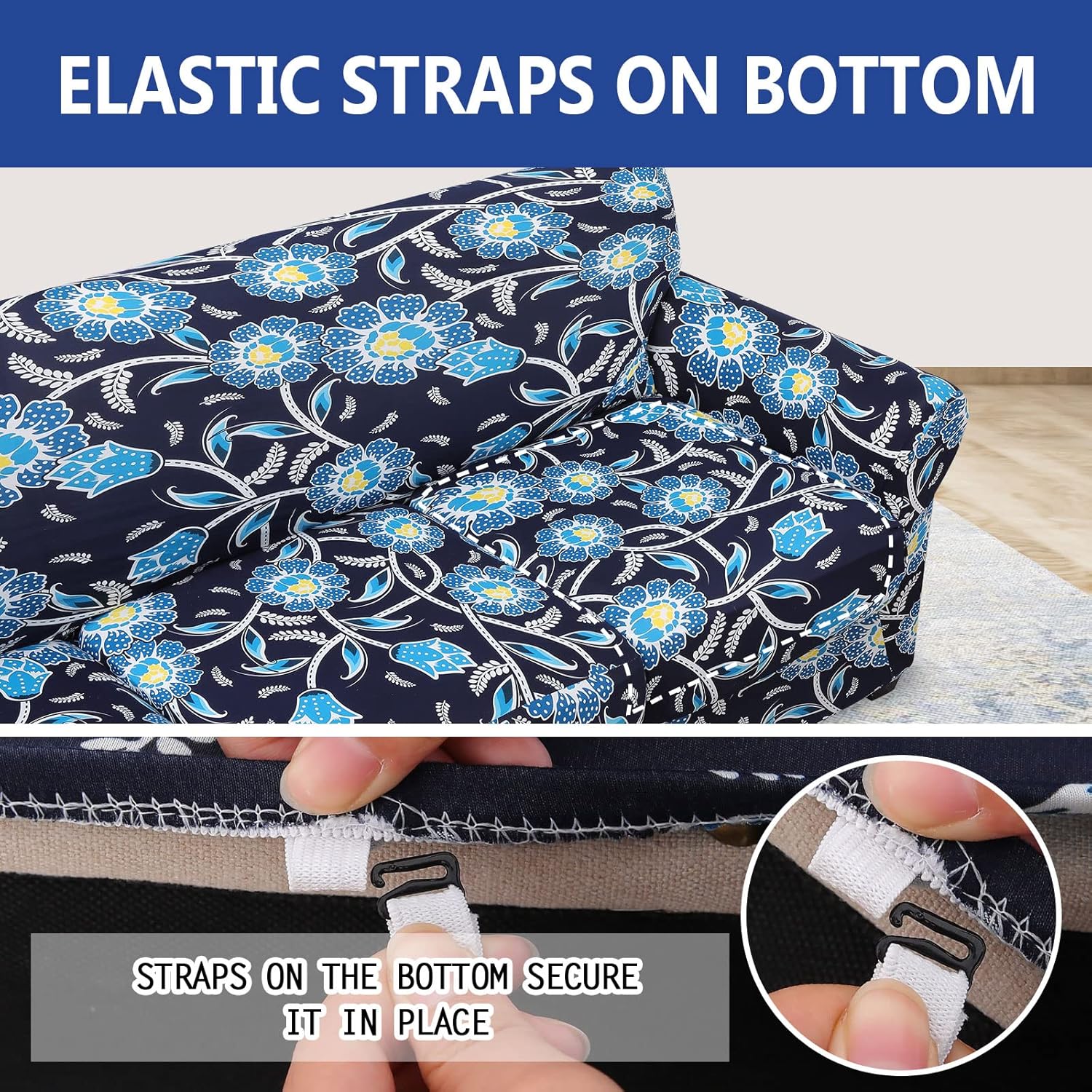 hyha Couch Covers, Chair/Sofa Covers, Floral Pattern, Stretch, Printed, 2 Pieces, Armchair Slipcover, Separate Couch Cushion Slipcover, Furniture Protector for Dogs(Armchair, Paisley Floral)