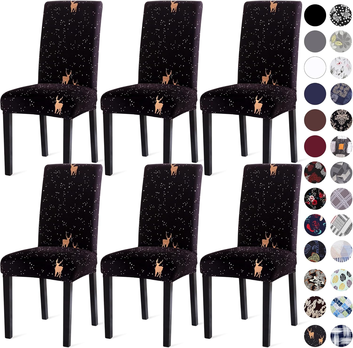 Sufdari Dining Chair Covers,Kitchen Cover,Parsons Slipcover,Spandex Protectors for Room Stretch Chairs Cover Set of 4 -Gray