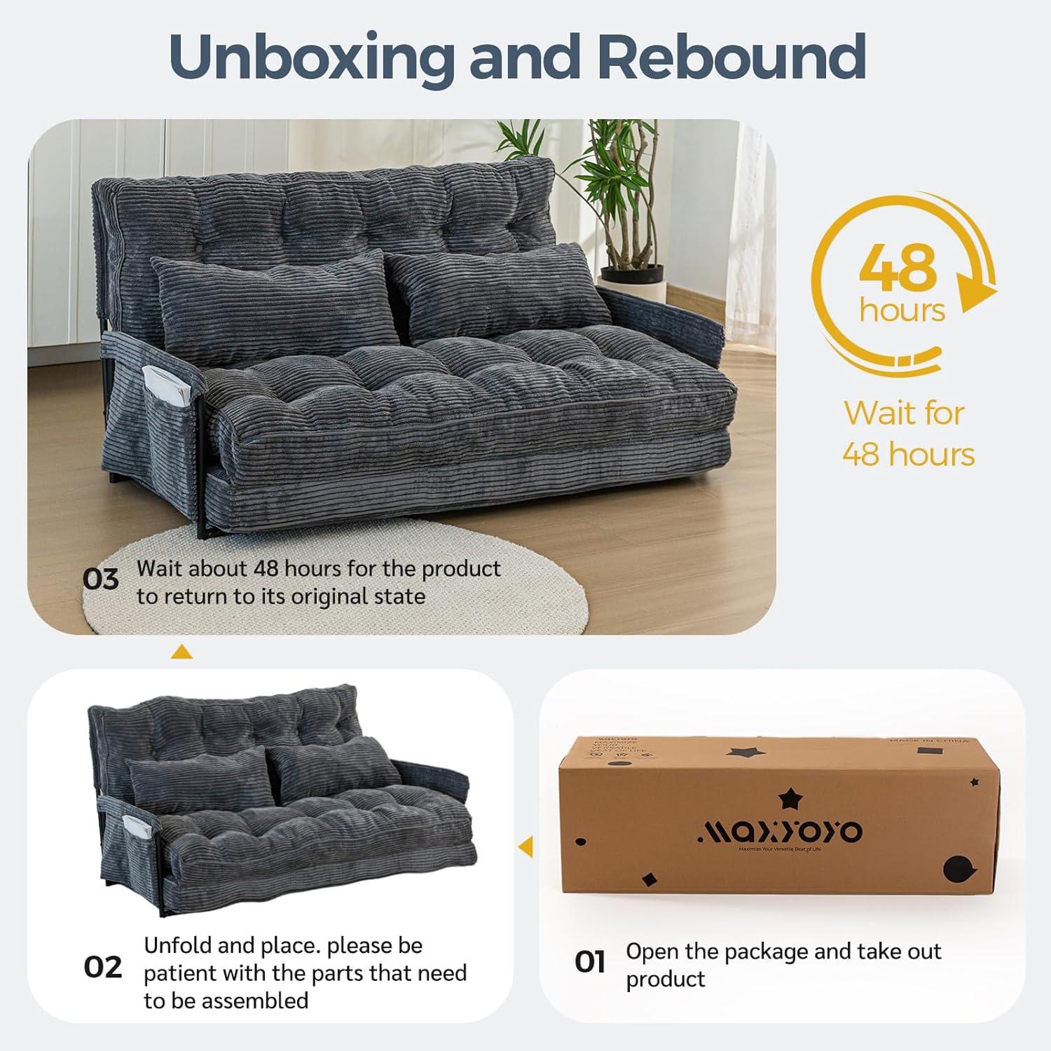 Adjustable Floor Sofa Couch with Pillow