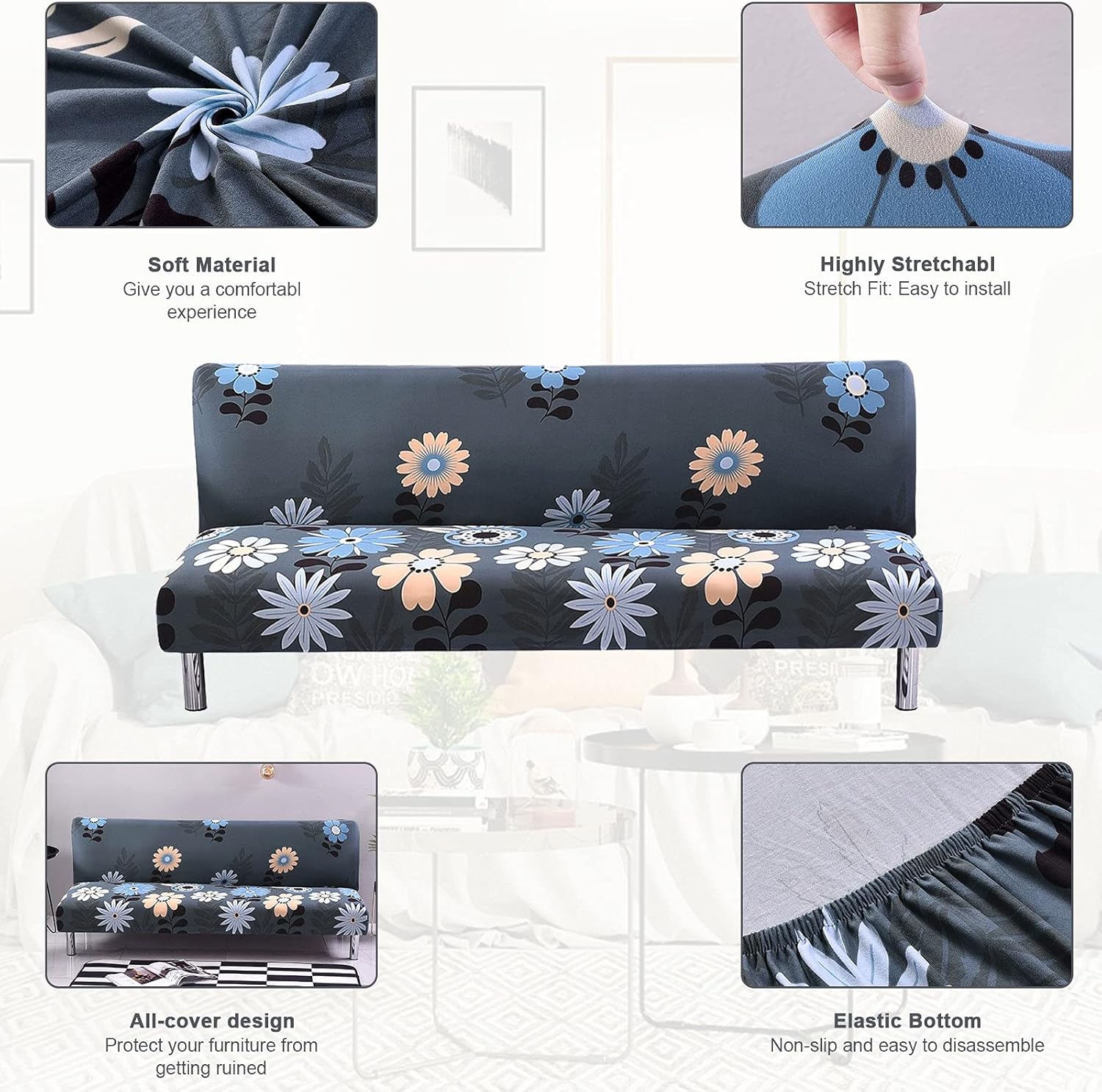 Armless Futon Slipcovers