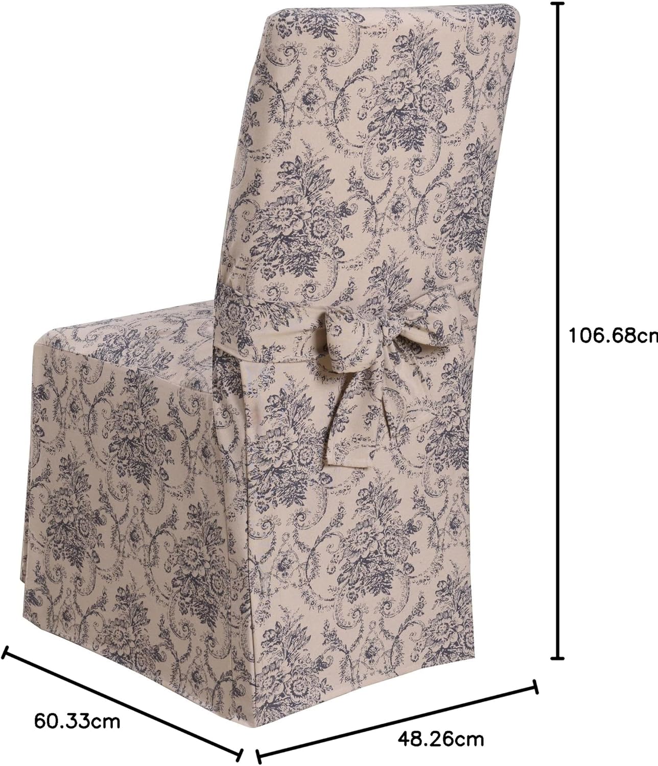 Madison Chat-DRC-NV Chateau Slipcover Slicover, Navy, Dining Room Chair