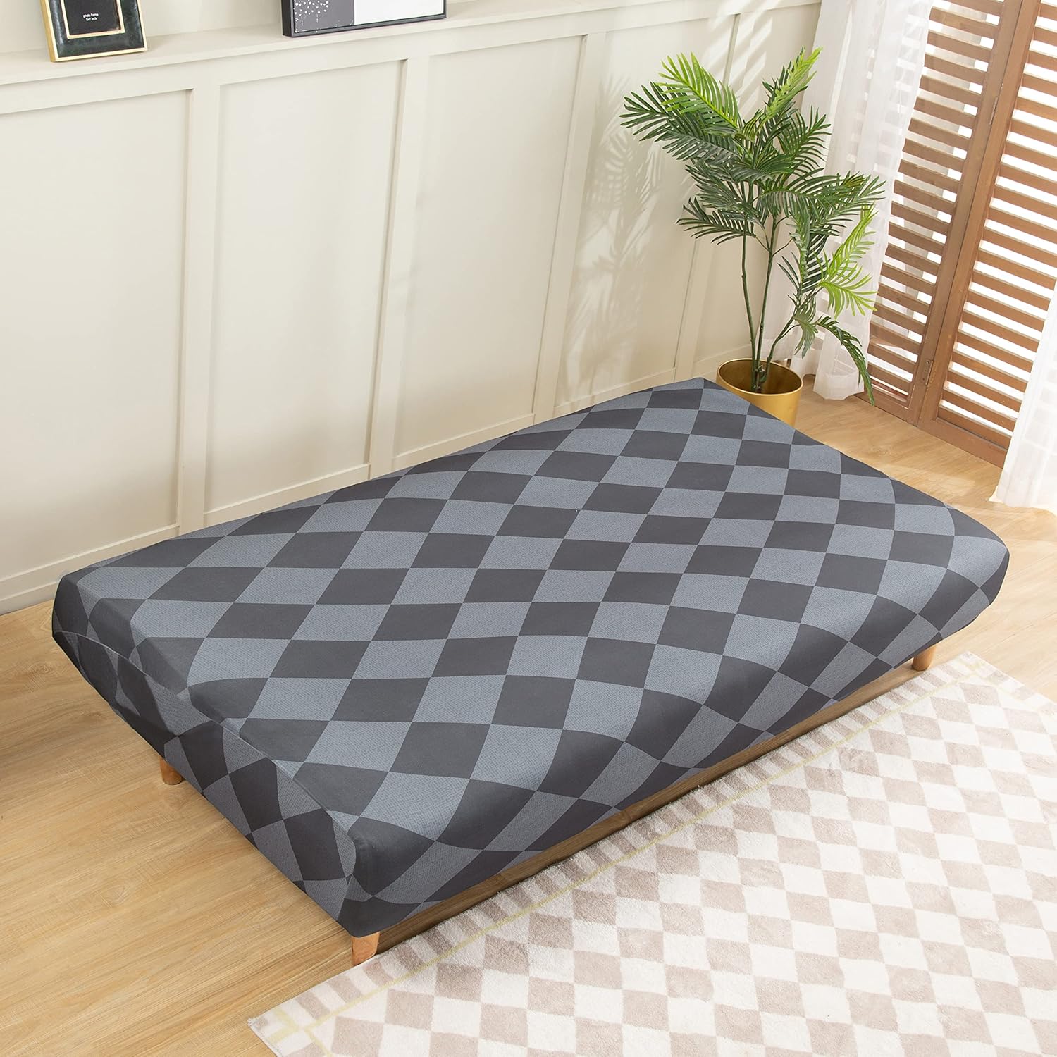 Armless Futon Slipcovers Stretch Folding Sofa