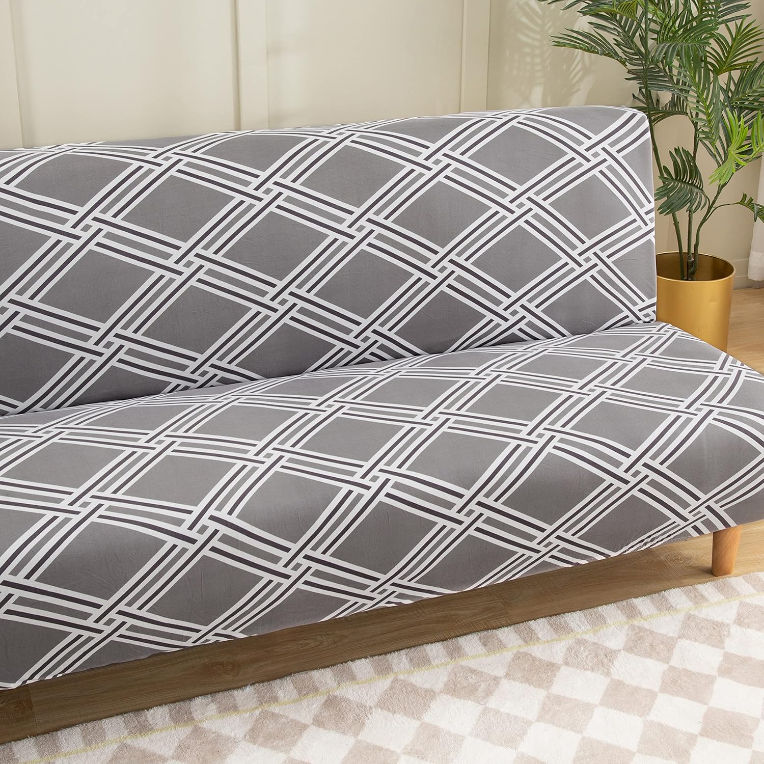 Armless Futon Slipcovers Stretch Folding Sofa