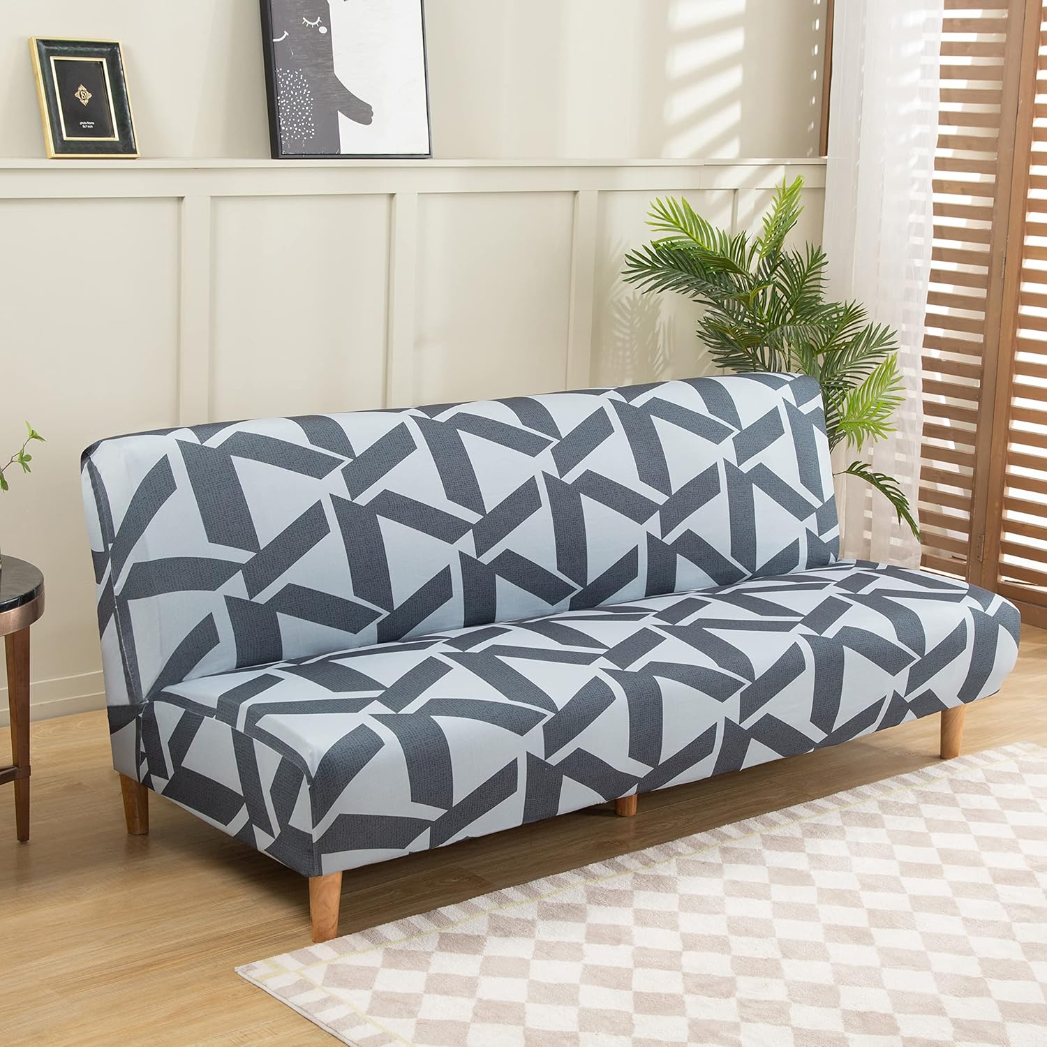 Armless Futon Slipcovers Stretch Folding Sofa