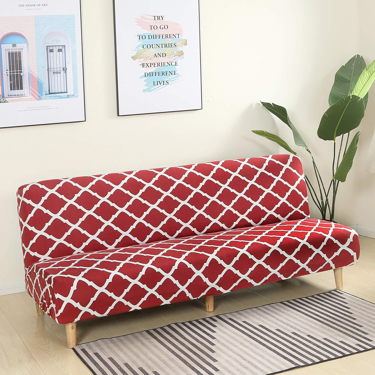 Armless Sofa Cover Futon Slipcover