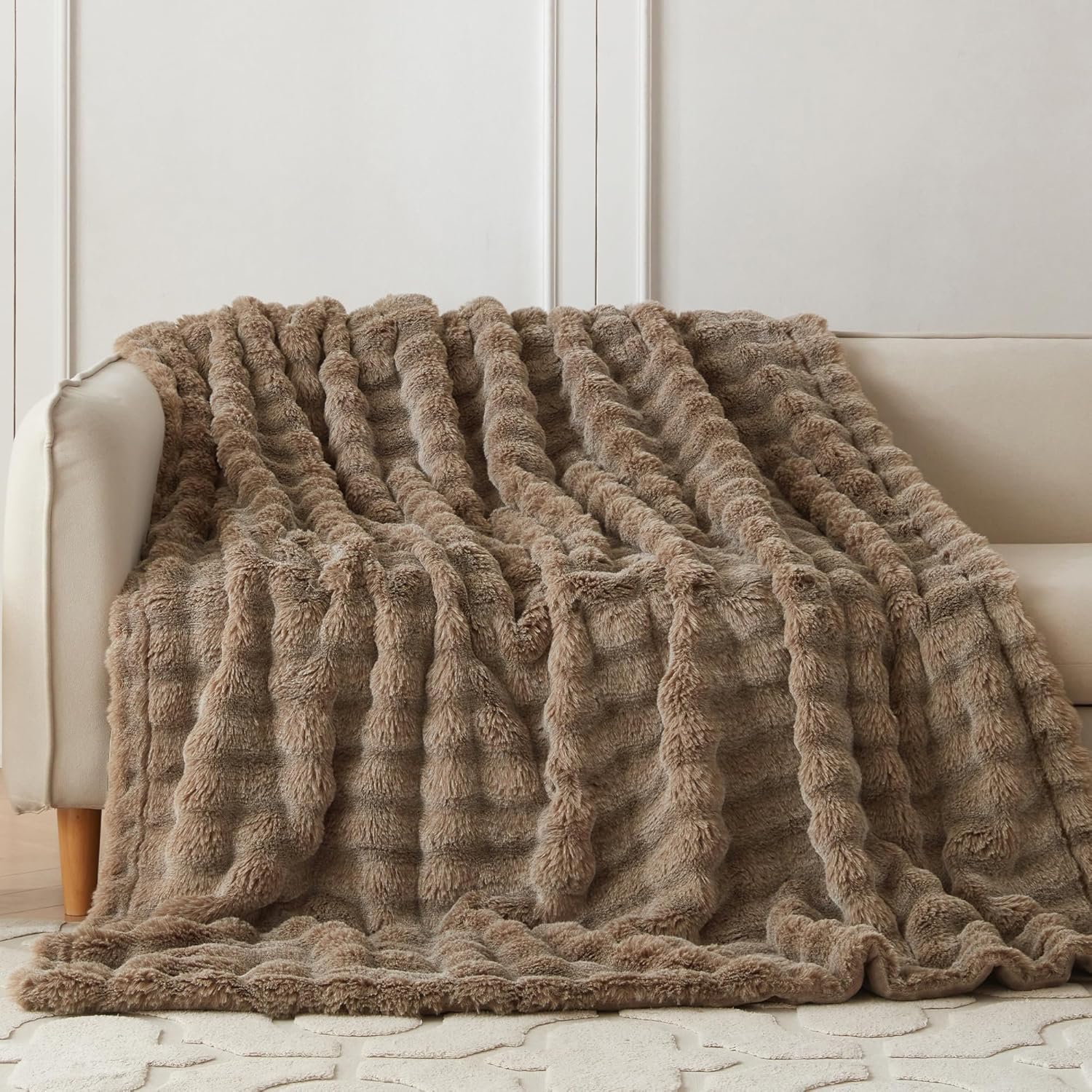 Fur Throw Blanket for Couch