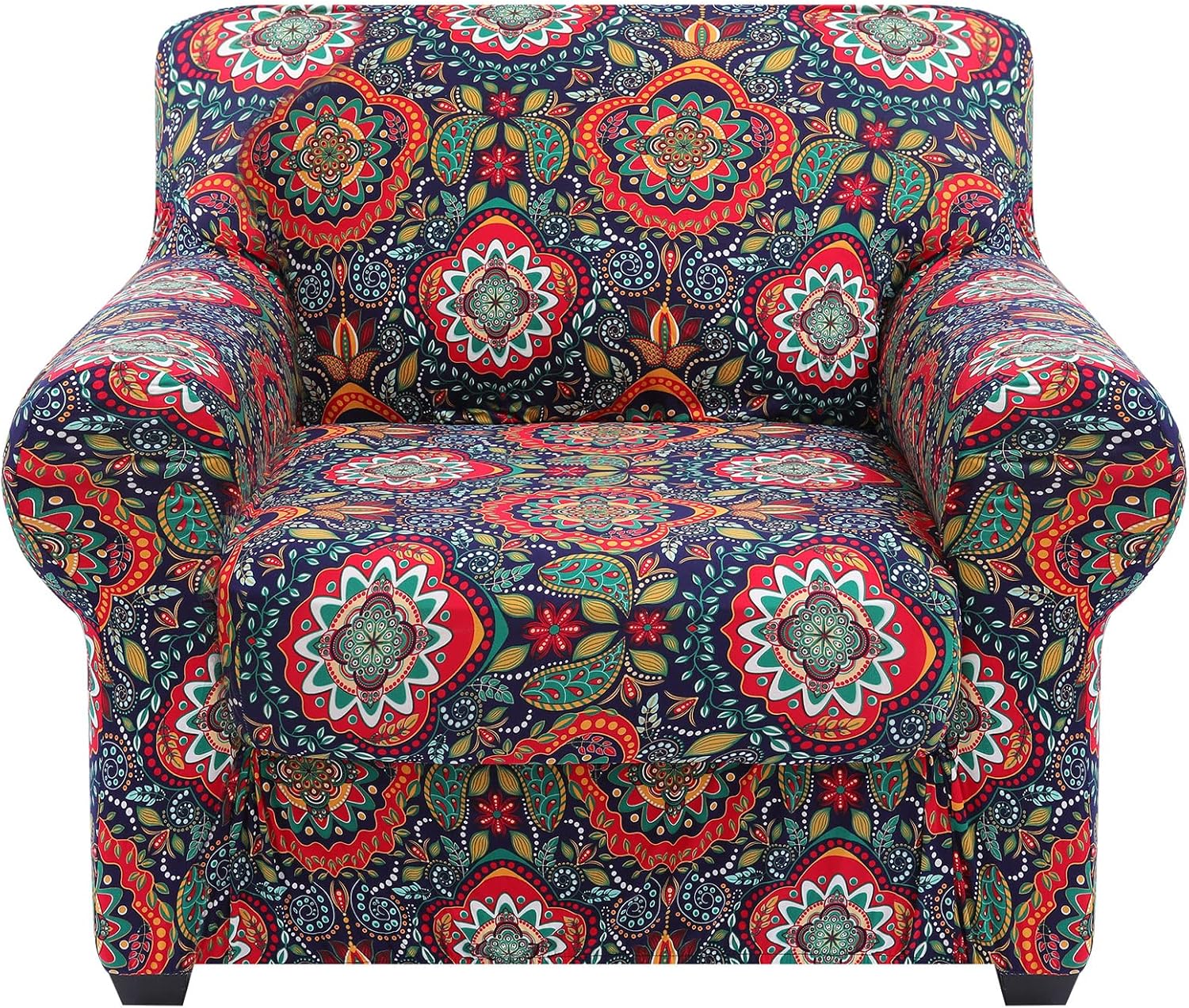 hyha Couch Covers, Chair/Sofa Covers, Floral Pattern, Stretch, Printed, 2 Pieces, Armchair Slipcover, Separate Couch Cushion Slipcover, Furniture Protector for Dogs(Armchair, Paisley Floral)