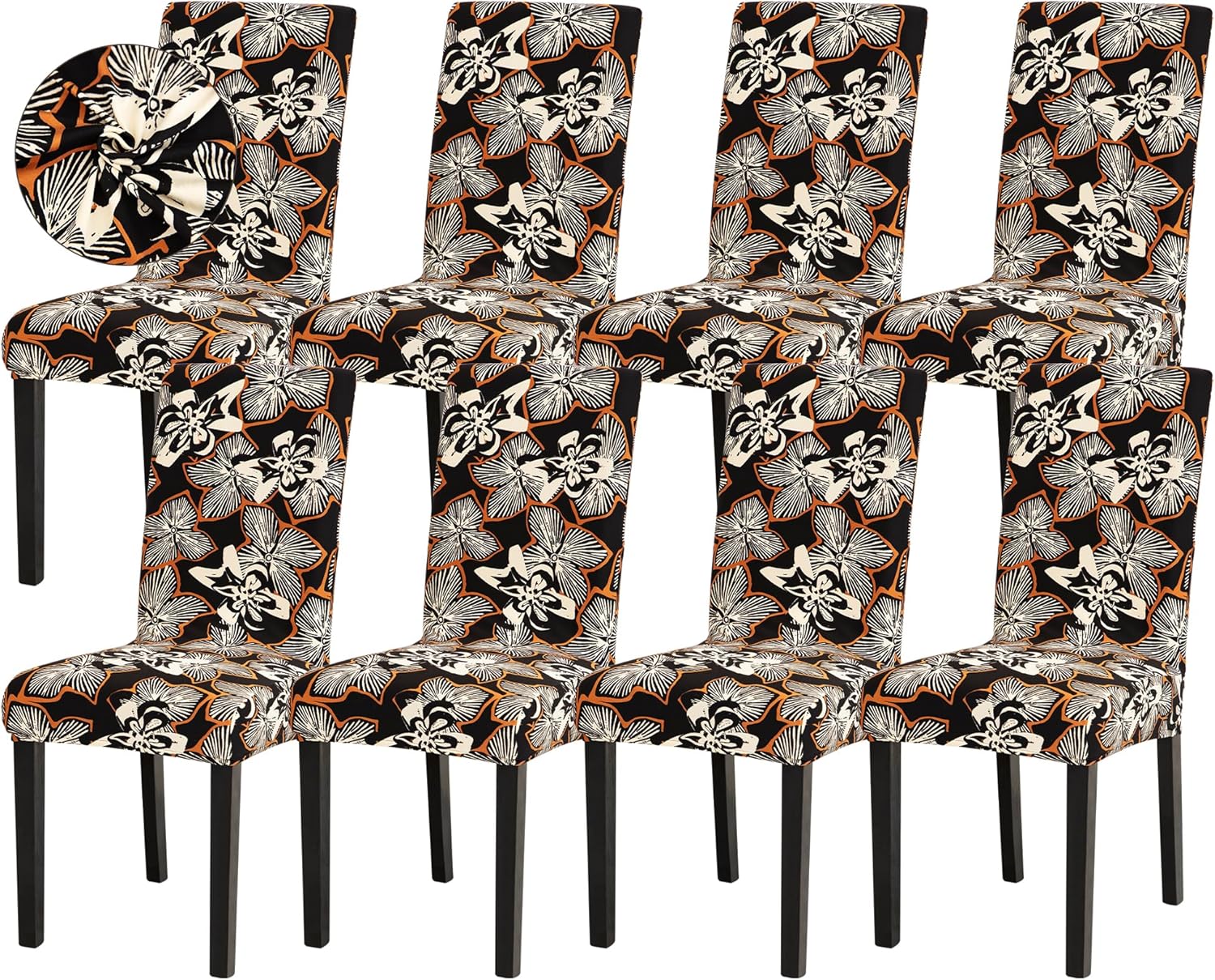 Sufdari Dining Chair Covers,Kitchen Cover,Parsons Slipcover,Spandex Protectors for Room Stretch Chairs Cover Set of 4 -Gray