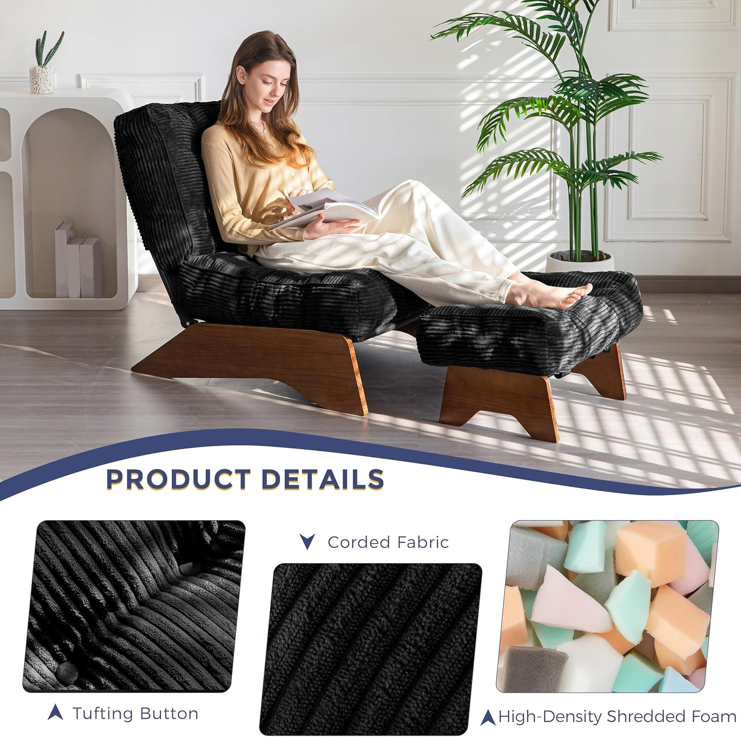 Adjustable Accent Chair with Ottoman