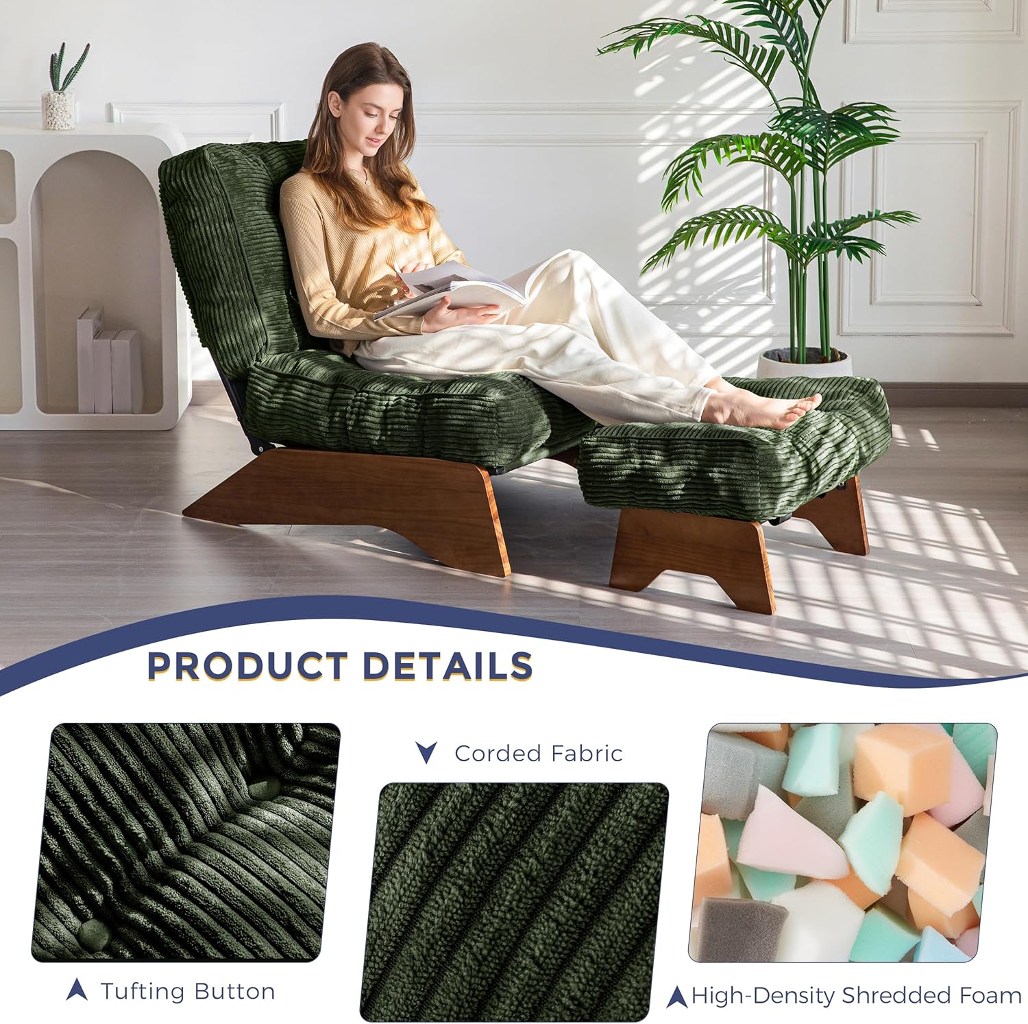 Adjustable Accent Chair with Ottoman