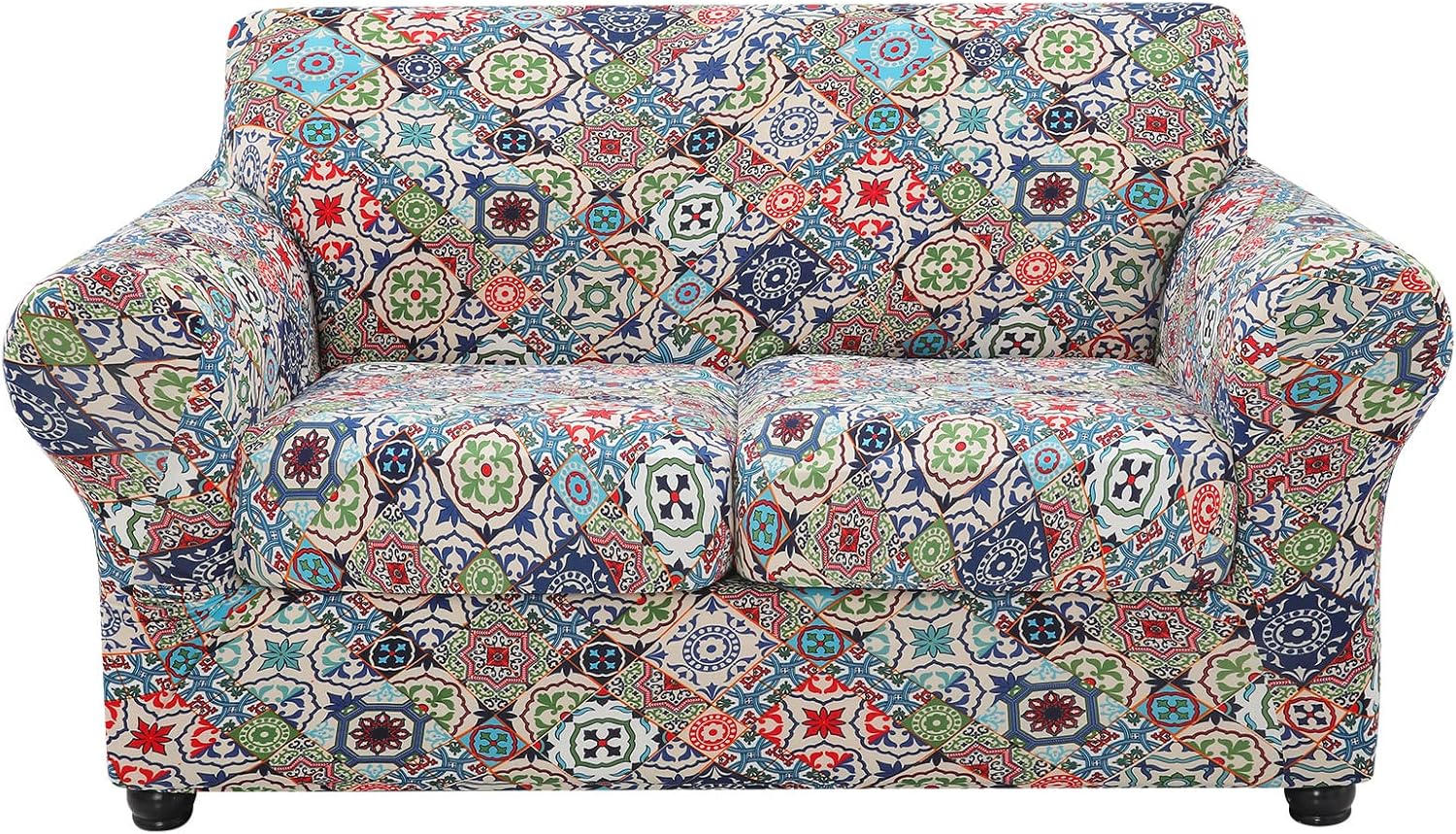 hyha Couch Covers, Chair/Sofa Covers, Floral Pattern, Stretch, Printed, 2 Pieces, Armchair Slipcover, Separate Couch Cushion Slipcover, Furniture Protector for Dogs(Armchair, Paisley Floral)