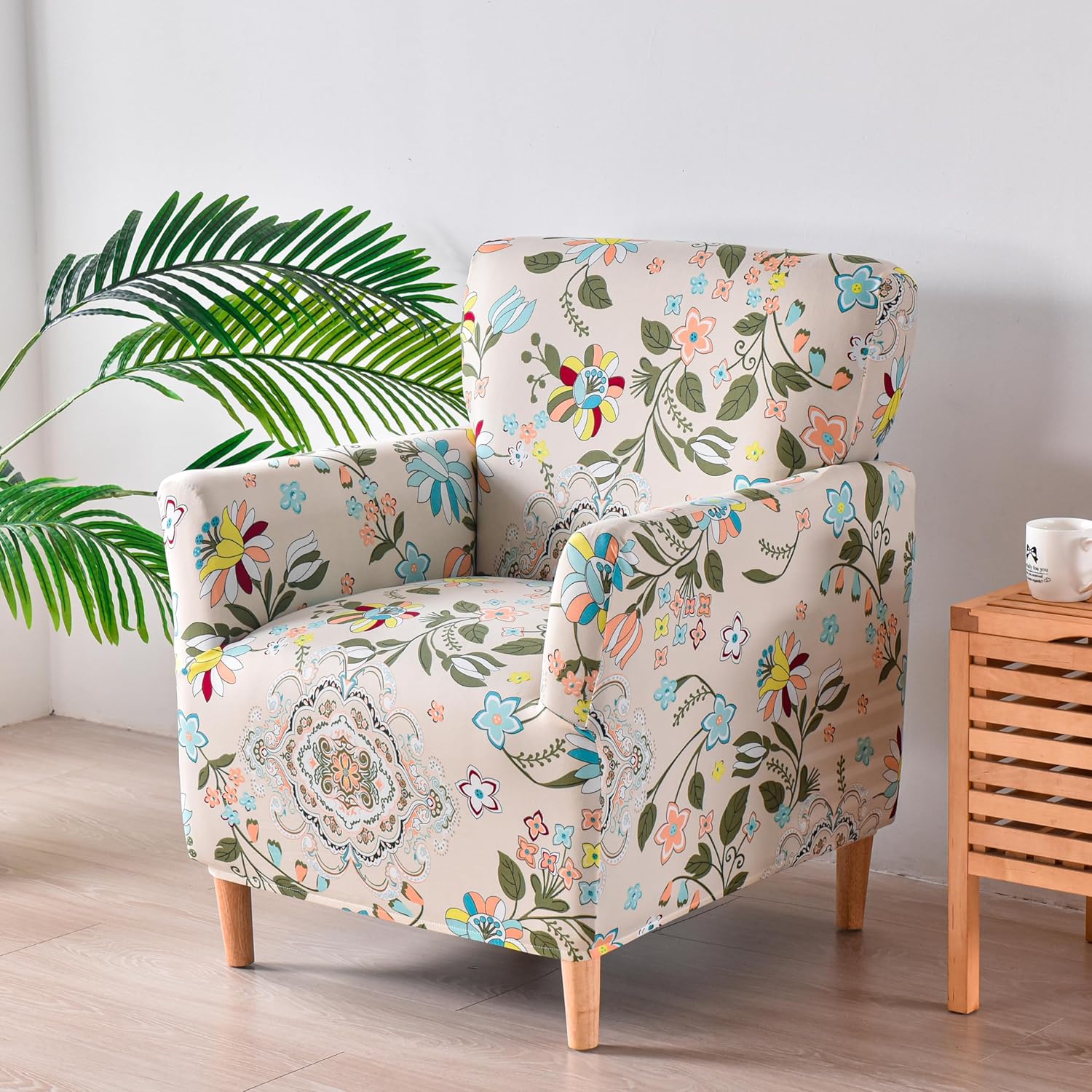 Printed Banquet Armchair Slipcovers Soft Chair Covers Armchair 1-Piece Stretch Chair Covers for Living Room Nonslip Outdoor Armchair Slipcover Kids Pets Friendly Furniture Protector,01