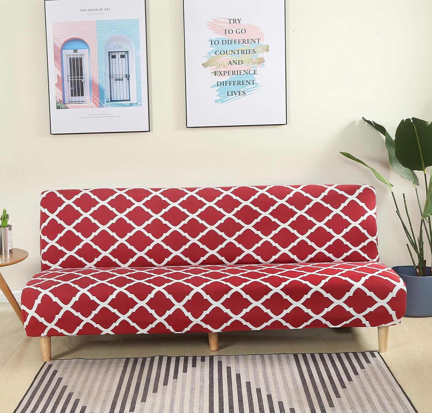 Armless Sofa Cover Futon Slipcover