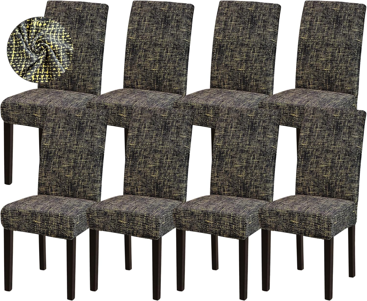 Sufdari Dining Chair Covers,Kitchen Cover,Parsons Slipcover,Spandex Protectors for Room Stretch Chairs Cover Set of 4 -Gray