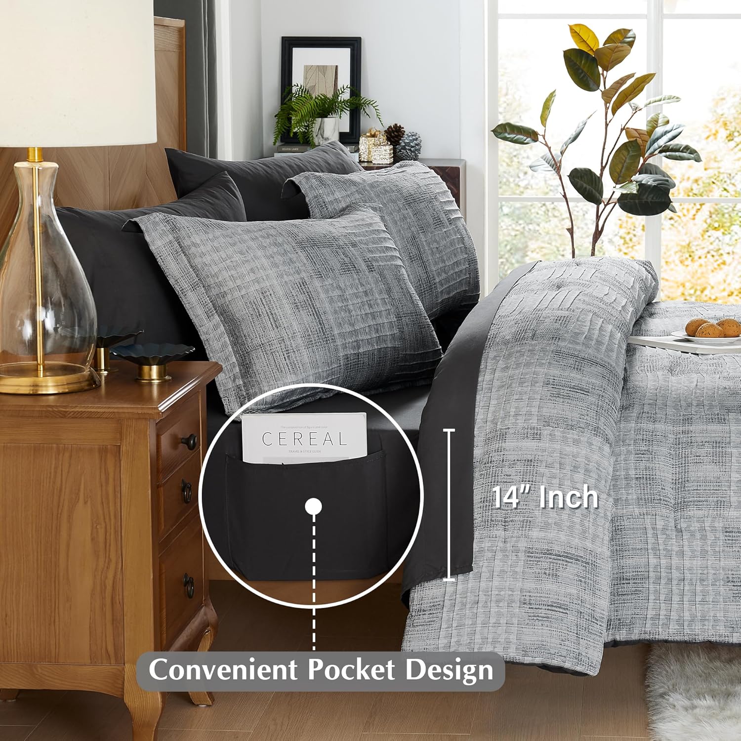 Charcoal Grey Queen Comforter Set