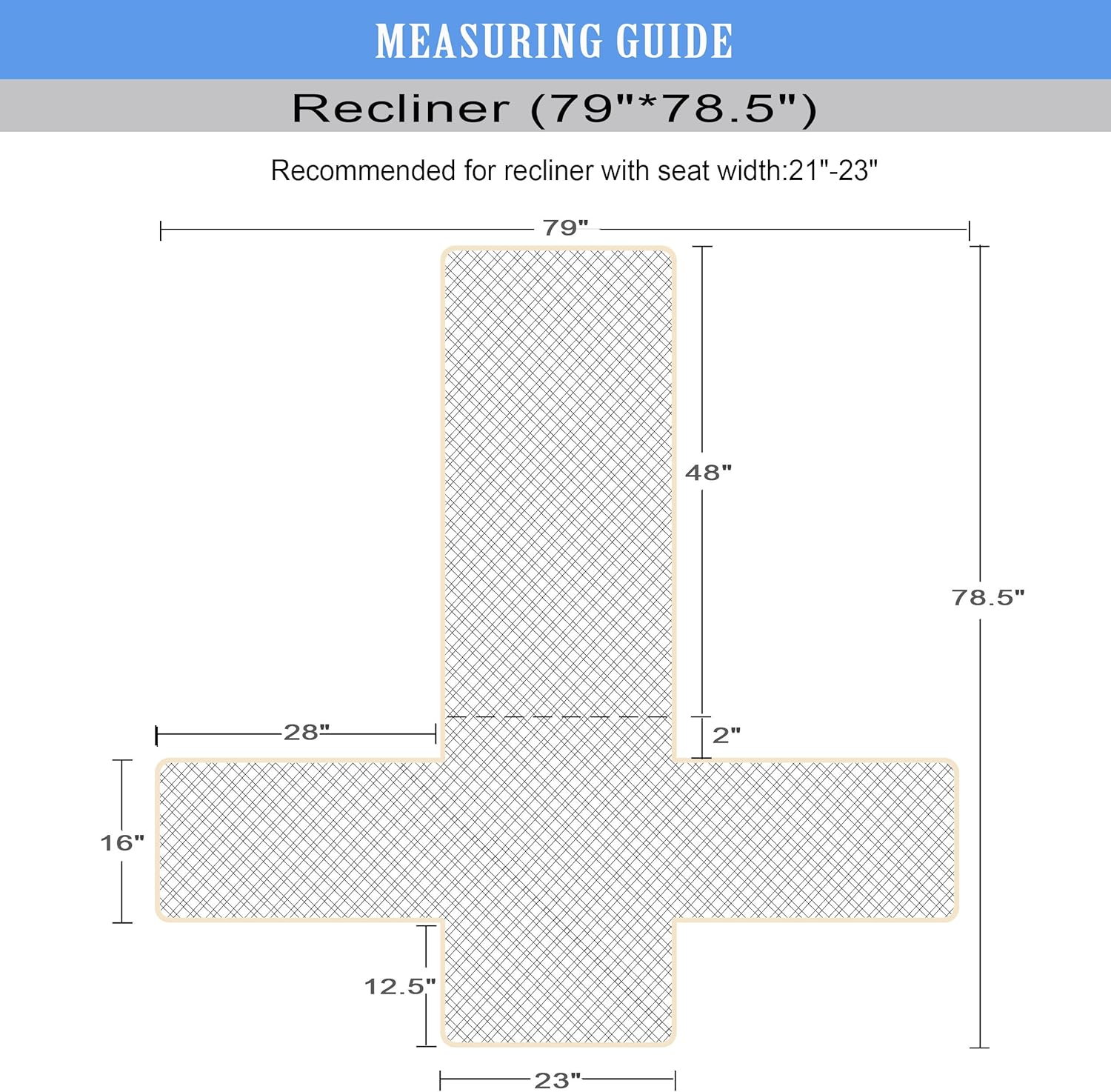 Ameritex Waterproof Nonslip Recliner Cover Stay in Place, Dog Chair Cover Furniture Protector, Ideal Recliner Slipcovers for Pets and Kids (Beige, 23")