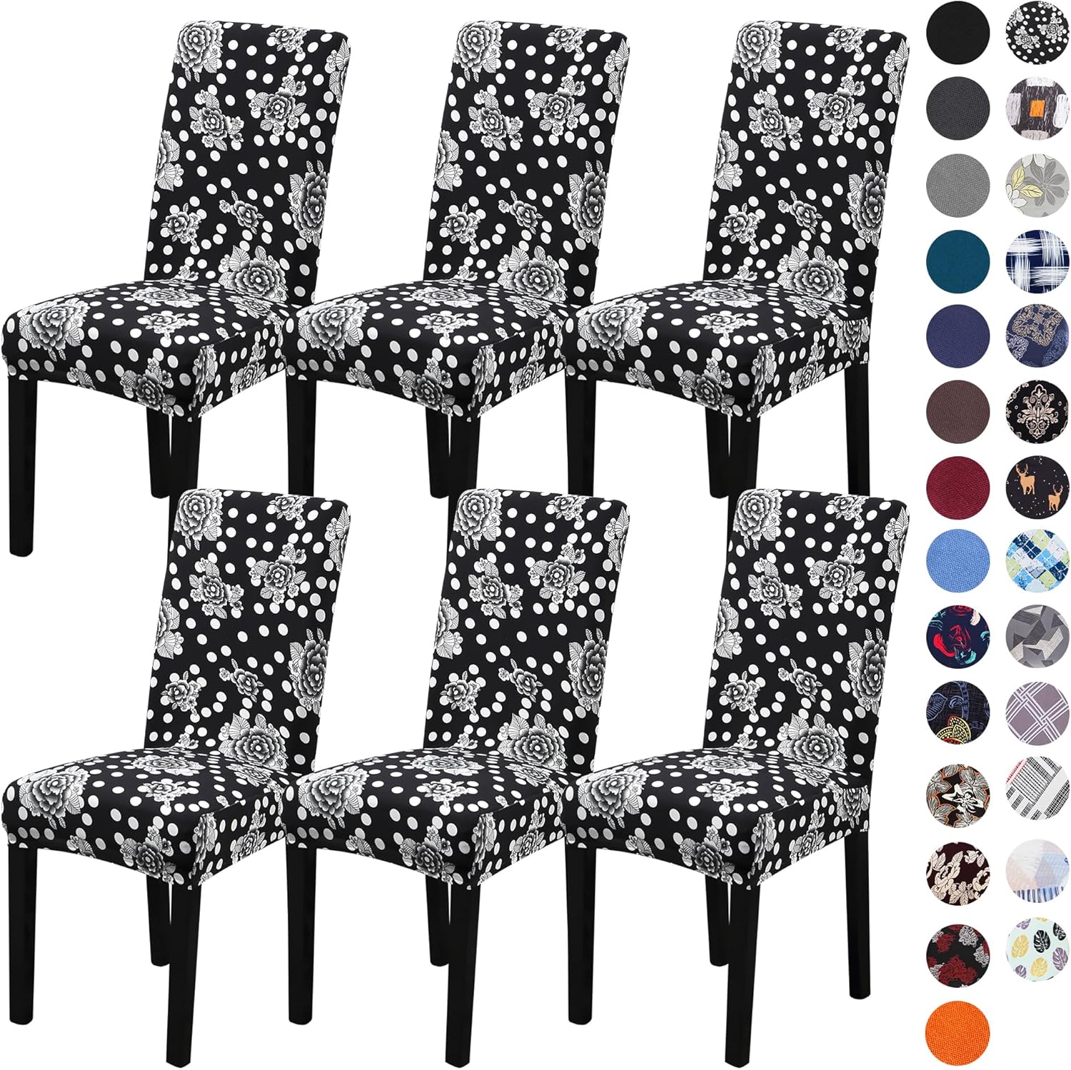 Sufdari Dining Chair Covers,Kitchen Cover,Parsons Slipcover,Spandex Protectors for Room Stretch Chairs Cover Set of 4 -Gray