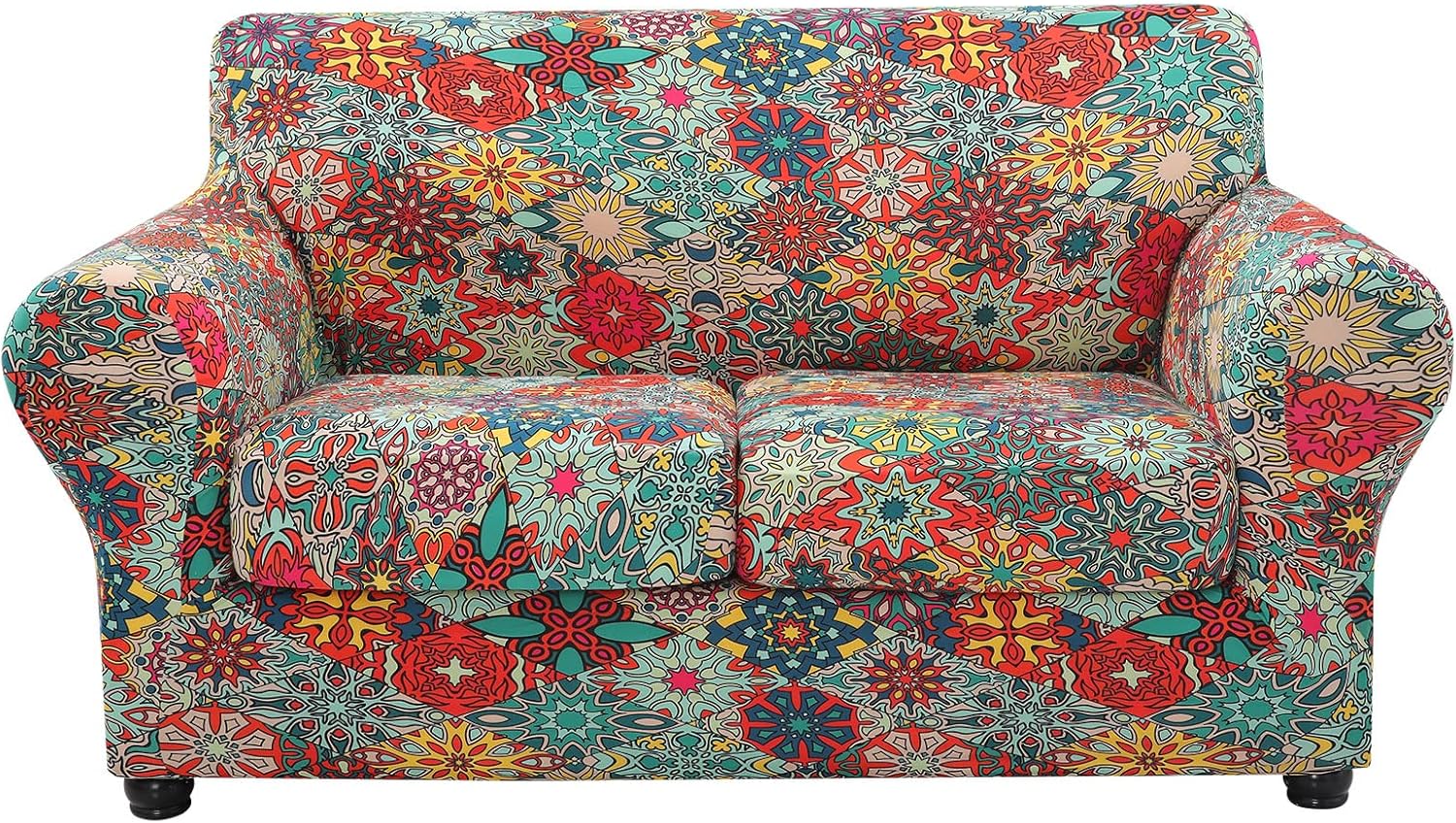 hyha Couch Covers, Chair/Sofa Covers, Floral Pattern, Stretch, Printed, 2 Pieces, Armchair Slipcover, Separate Couch Cushion Slipcover, Furniture Protector for Dogs(Armchair, Paisley Floral)