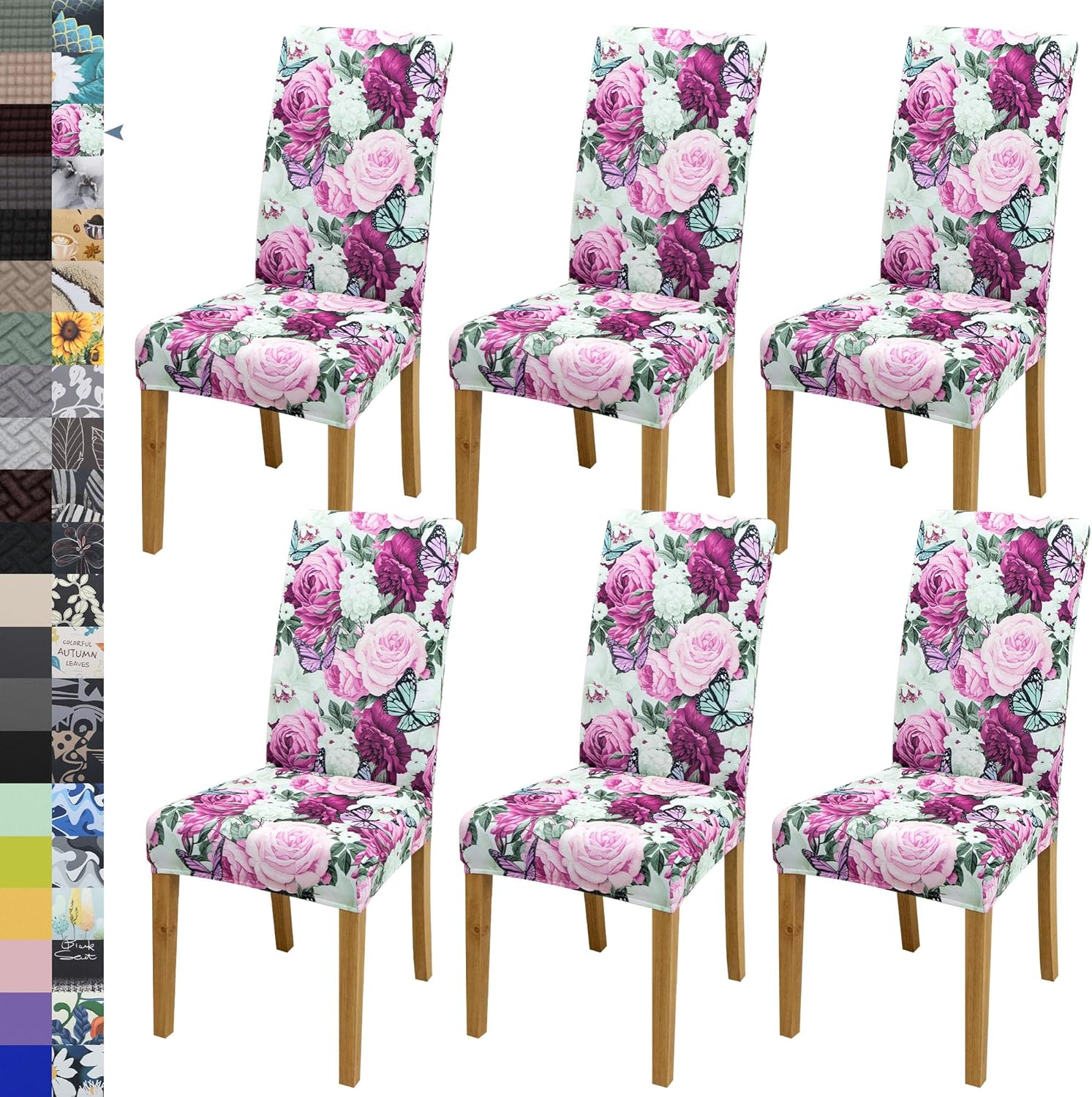 Dining Chair Cover,Dining Room Chair Covers Set of 6,Stretch Kitchen Chair Cover,Washable Dining Chair Cover,Parsons Chair Slipcovers Protective,for Home,Restaurant,Banquet(Gray)