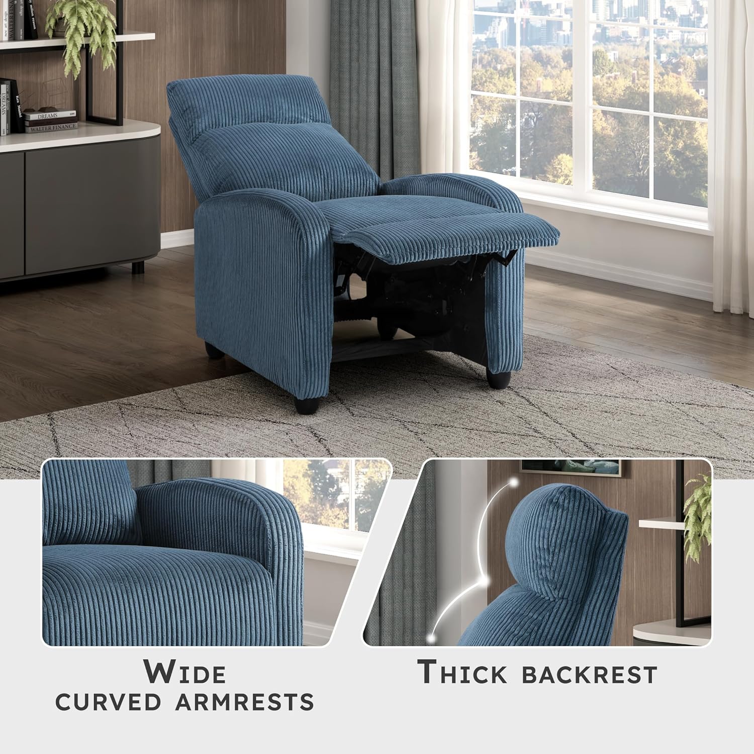 Recliner Chair Armchair Push Back Recliner