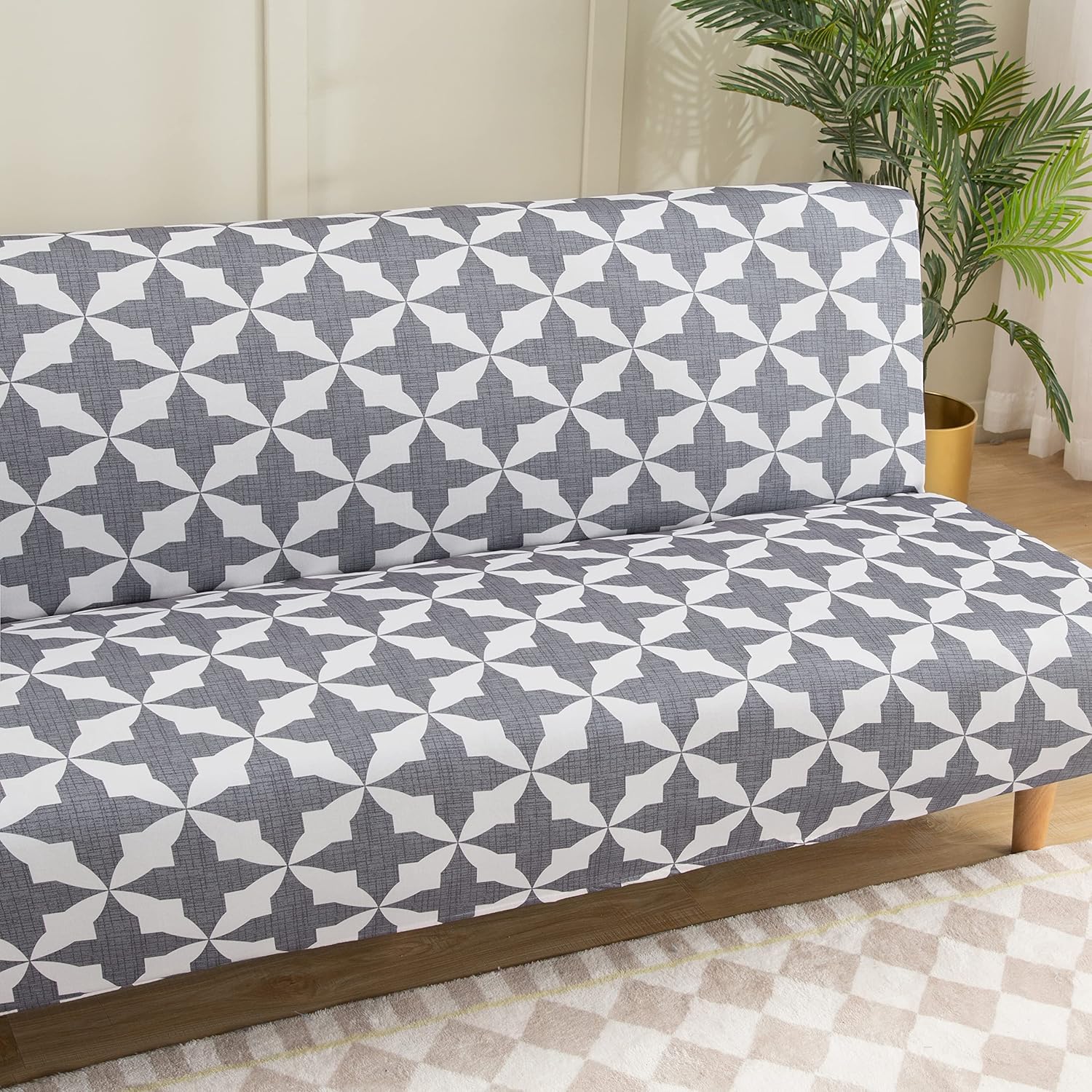 Armless Futon Slipcovers Stretch Folding Sofa