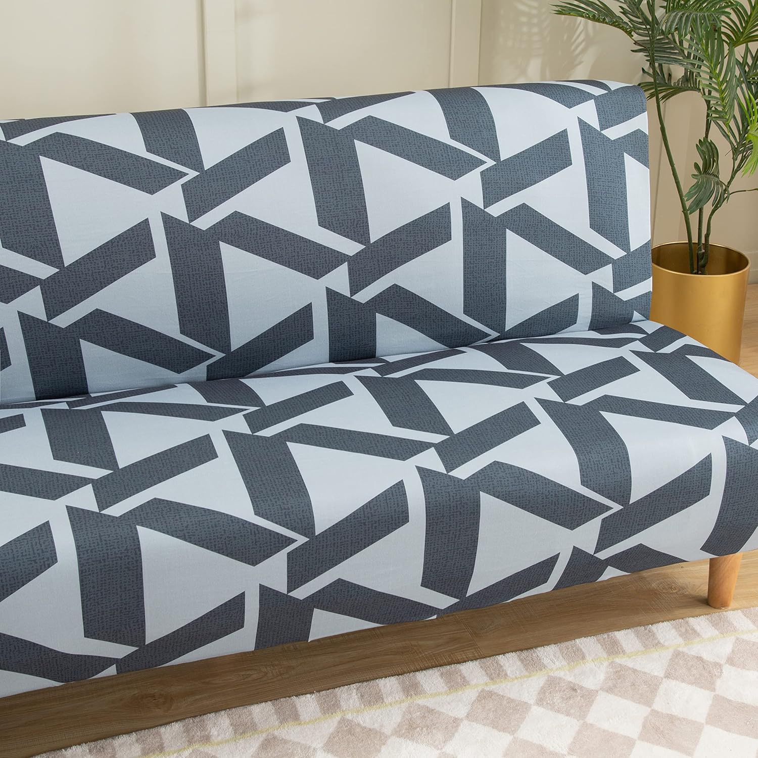 Armless Futon Slipcovers Stretch Folding Sofa