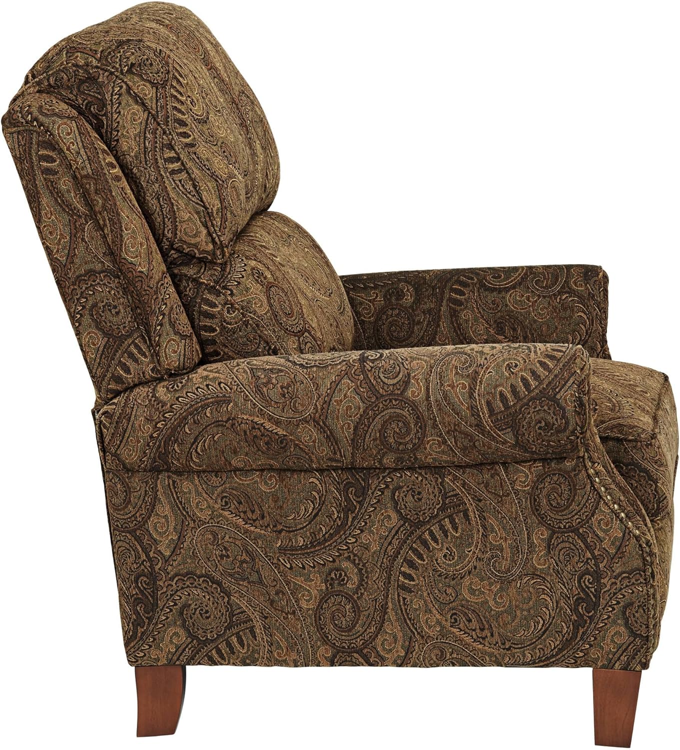 Warm Brown Paisley Patterned Recliner Chair