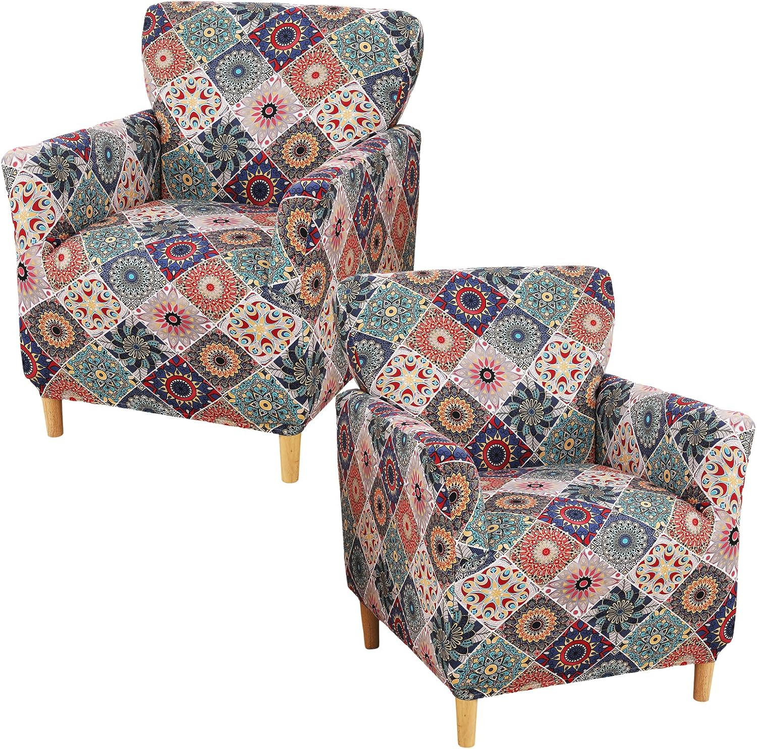 Printed Banquet Armchair Slipcovers Soft Chair Covers Armchair 1-Piece Stretch Chair Covers for Living Room Nonslip Outdoor Armchair Slipcover Kids Pets Friendly Furniture Protector,01