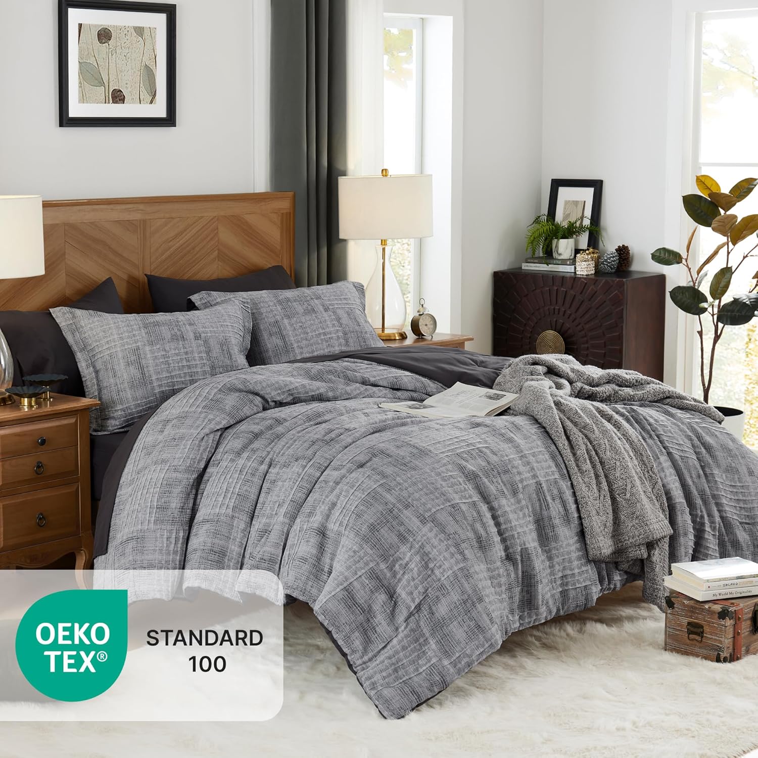 Charcoal Grey Queen Comforter Set