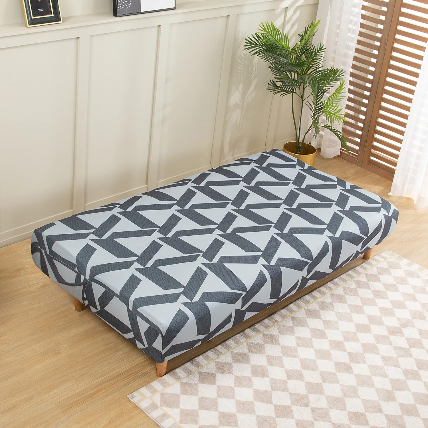 Armless Futon Slipcovers Stretch Folding Sofa