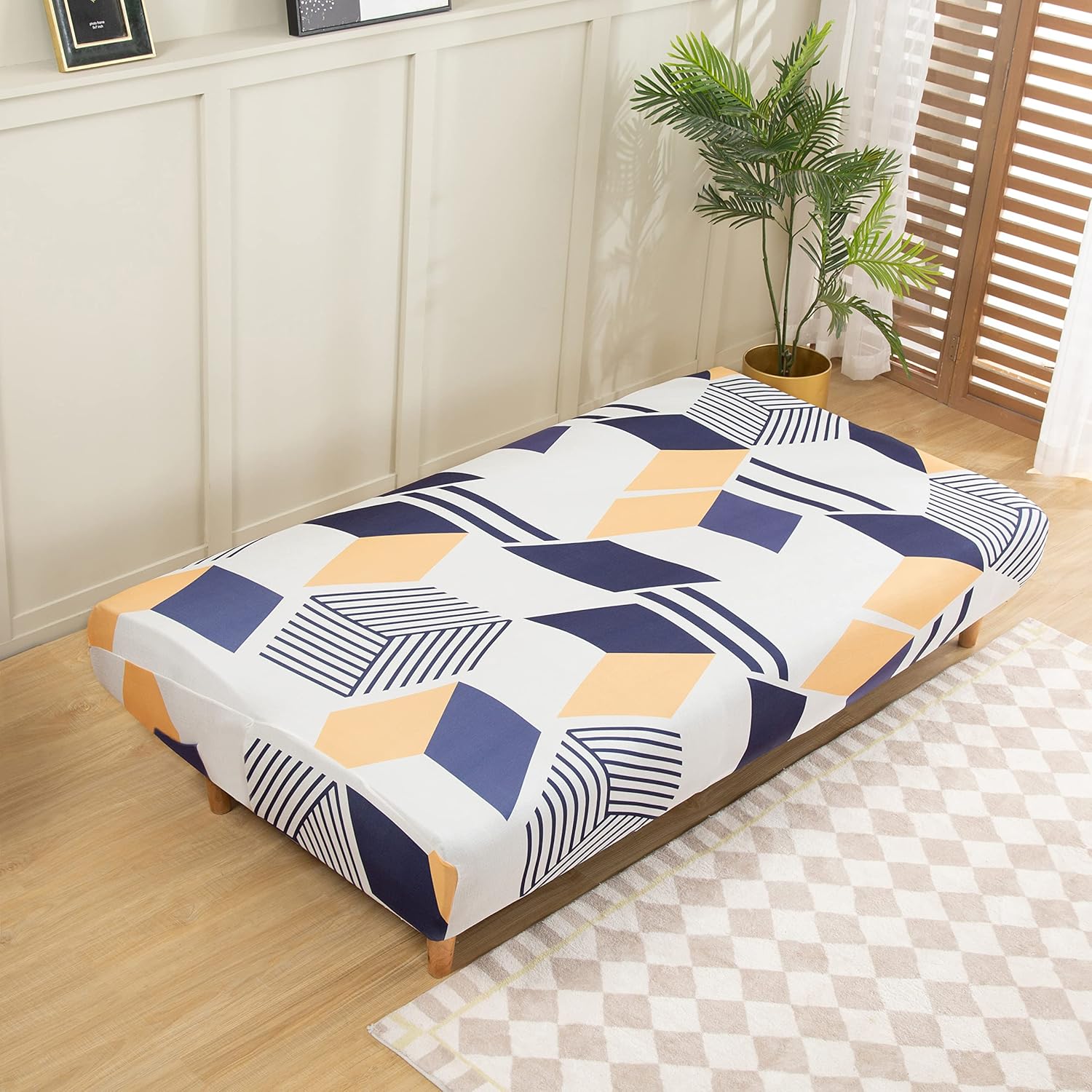 Armless Futon Slipcovers Stretch Folding Sofa